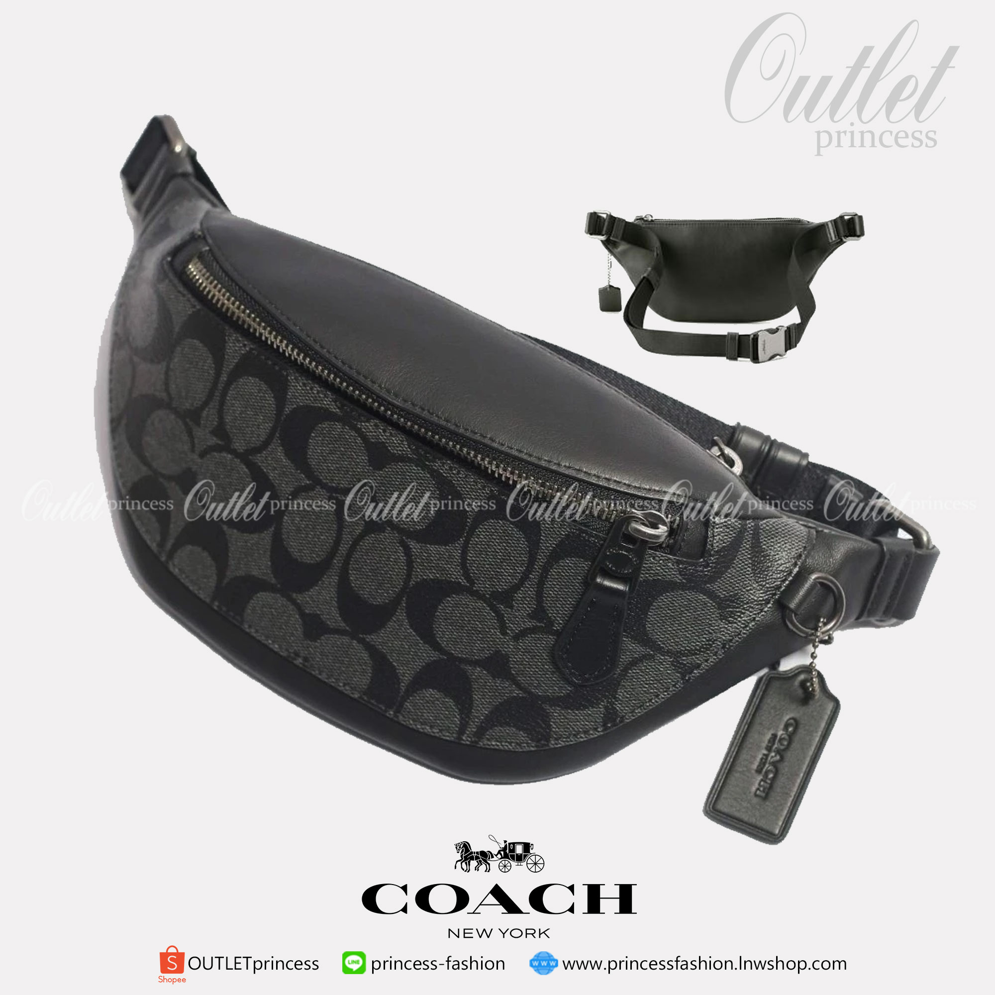 Coach F84711 Warren Mini Belt Bag In Signature Canvas กระเป๋าคาดอก คาดเอว ขนาดกำลังดี ใช้งานง่าย ใช้ได้ทั้งหญิงและชาย