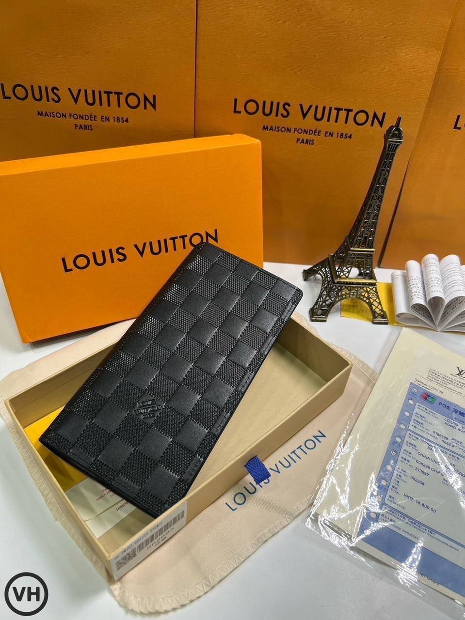 ORI หนังแท้ | LV Long Wallet / LV Brazza Damier Graphite กระเป๋าสตางค์ใบยาว กระเป๋าสตางค์ผู้ชาย