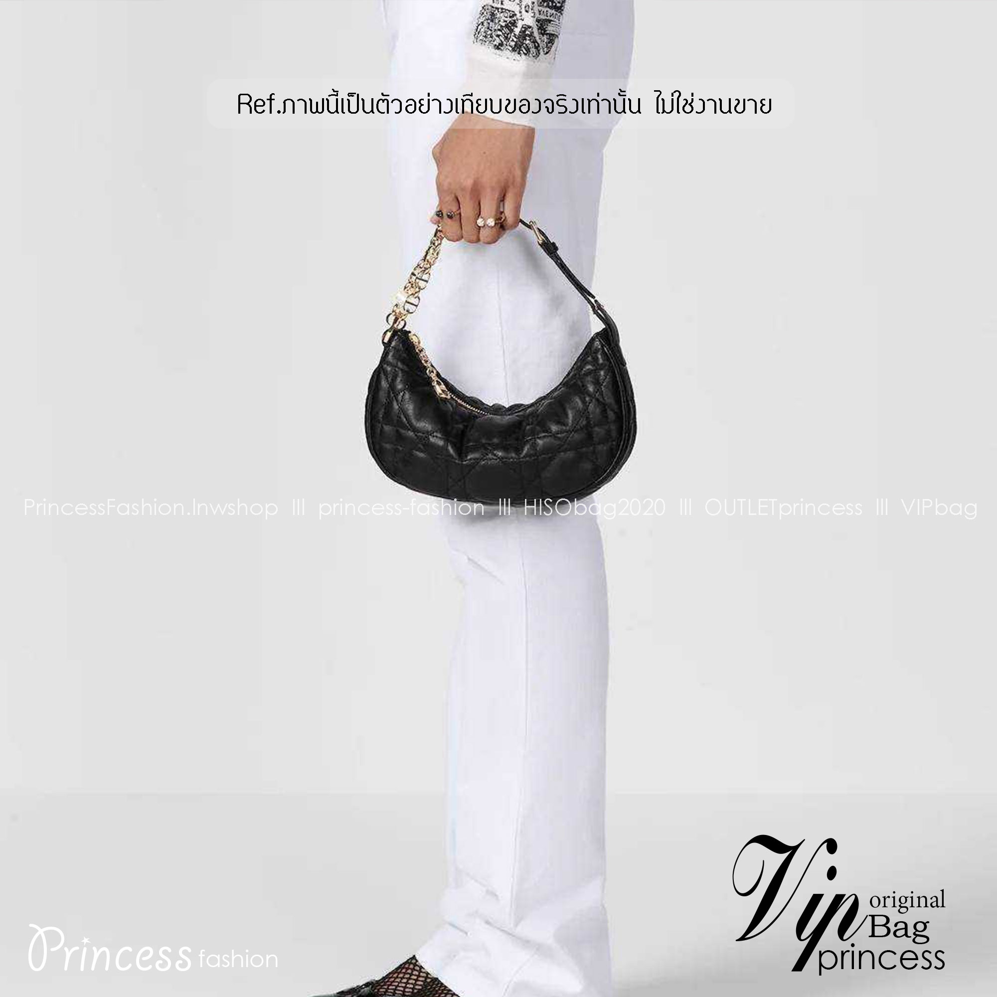 Dior Black Supple Macrocannage / CD LOUNGE BAG กระเป๋าสะพายทรงพอช สวยหรู ดีไซน์เรียบ แต่ดูแพง