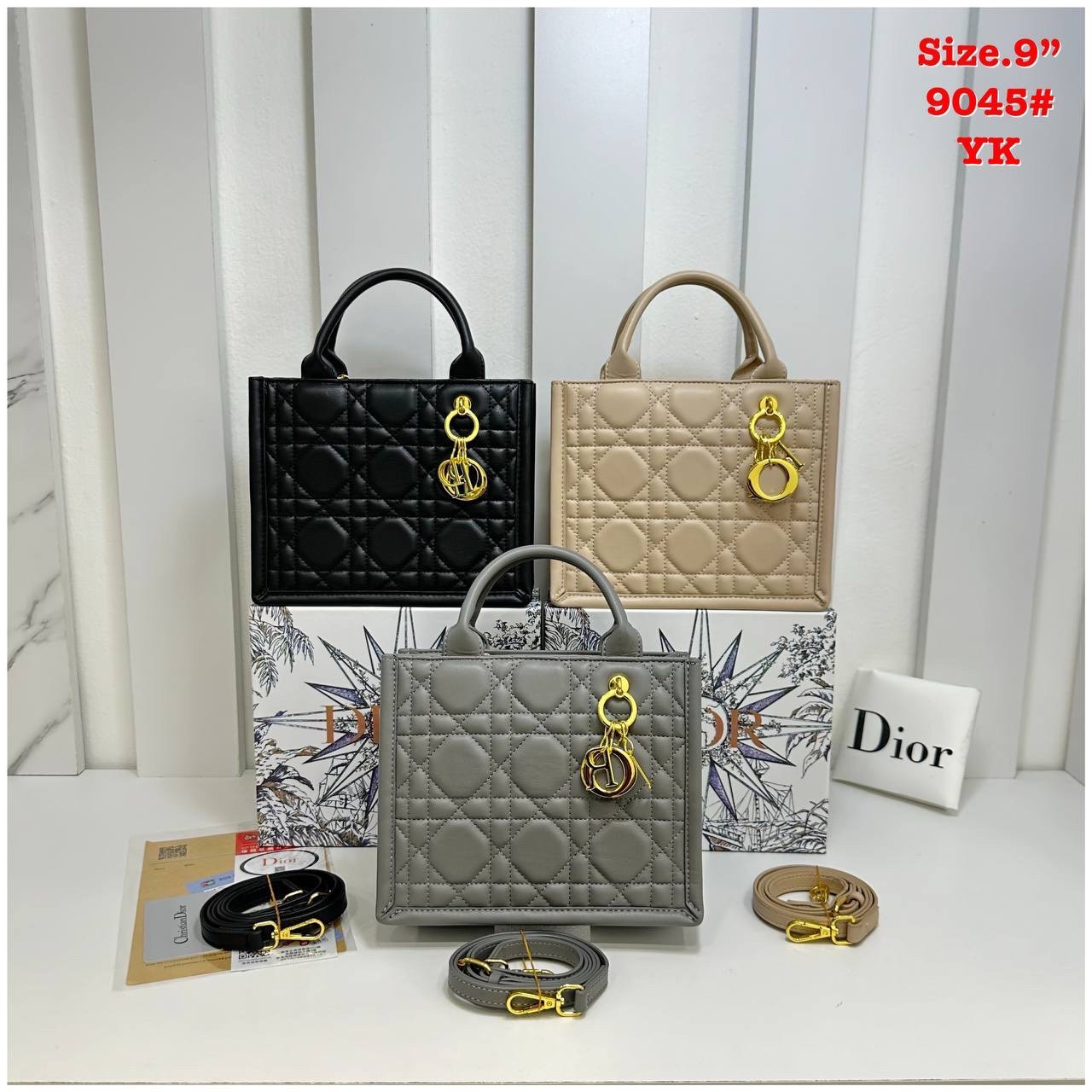 DIOR Small Dior Book Tote Powder Beige Macrocannage Leather 9" กระเป๋าทรงโท้ท แก่นแท้ของความงามรูปลักษณ์ทันสมัย สง่างามเหนือกาลเวลา เกรดไฮเอน 1:1