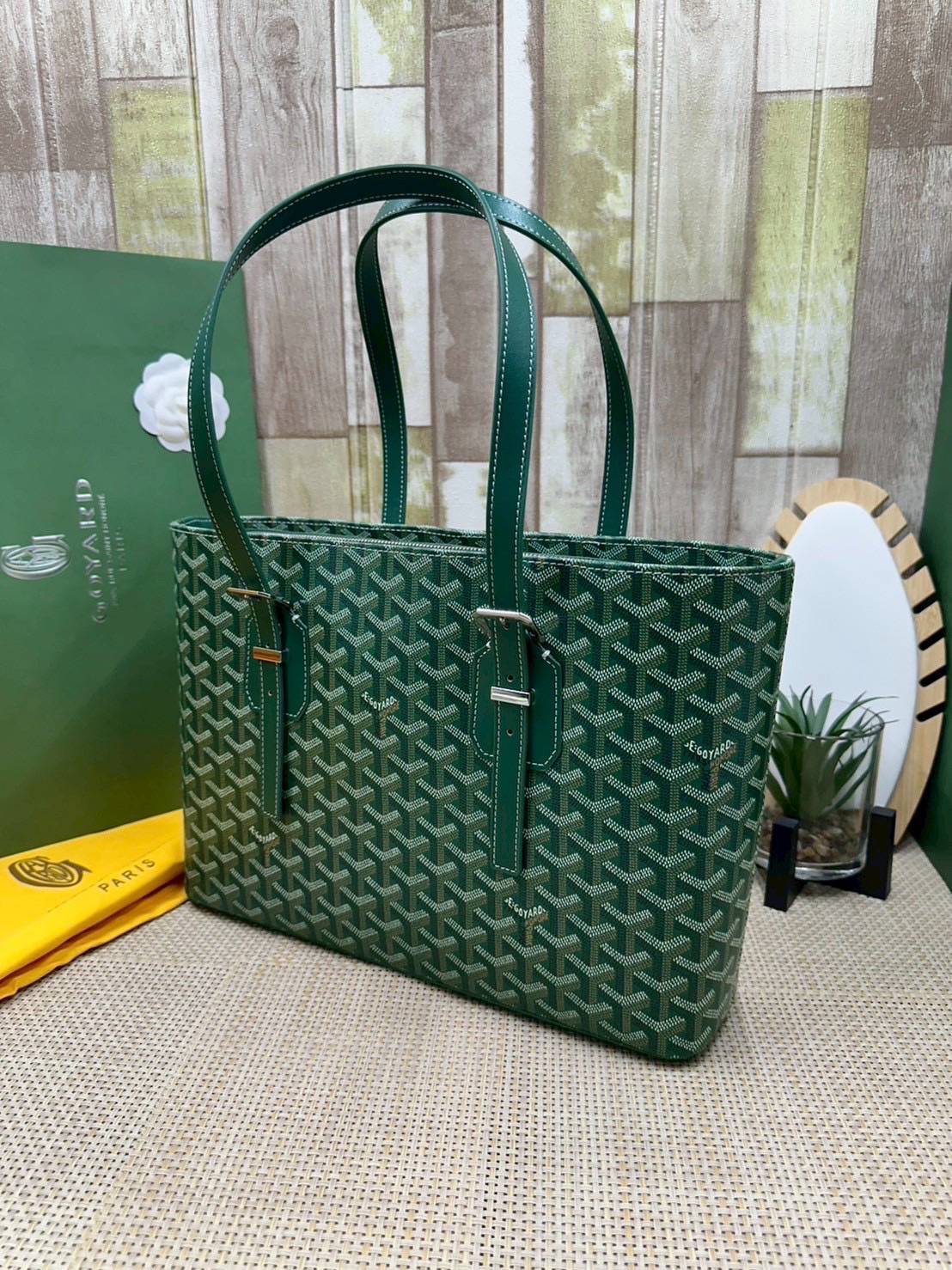 7 สี ORI หนังแท้ | GOYARD Goyardine Sac Marie Galante 35cm / Goyard Tote Bag กระเป๋าสะพายทรงโท้ท พร้อมหูจับใช้งานง่าย ภายในโล่งกว้าง หรูหราลงตัว