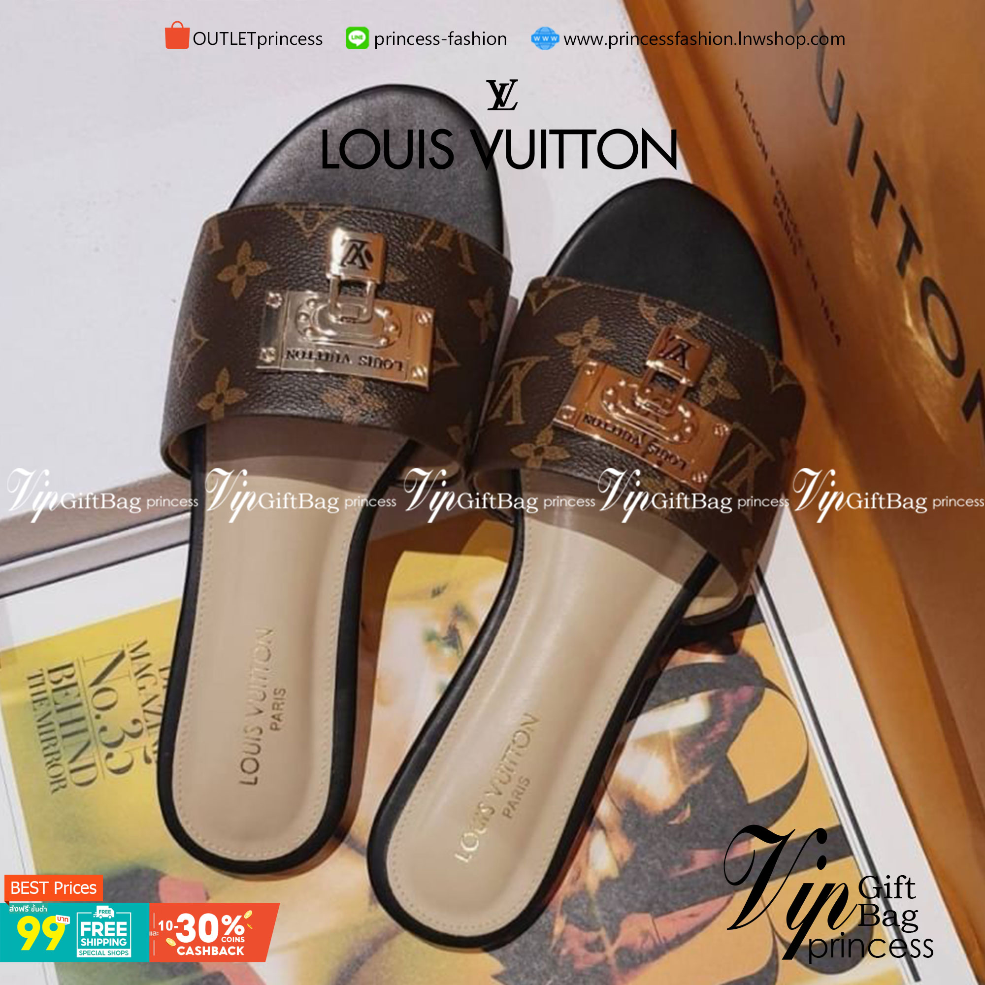 Louis Vuitton Sandals แตะ หรู งานแบรนด์ ใสสบาย น้ำหนักเบา แมทส์ชุดง่าย