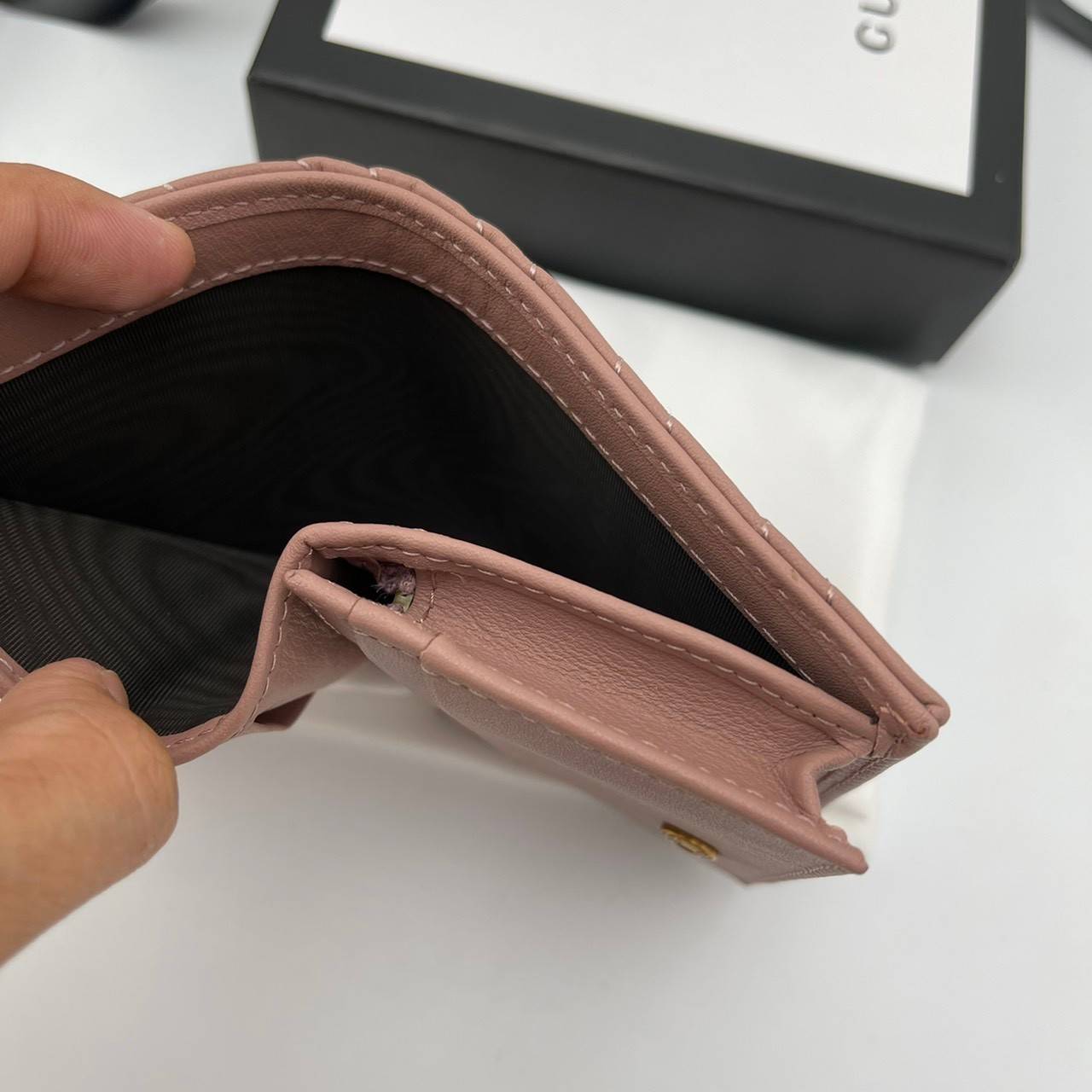 พรีเมี่ยมกิ๊ฟแท้ 100% 】พร้อมส่งที่ไทย!! ที่นี่ที่เดียว GUCCI GG MARMONT CARD CASE WALLET งานหนังแท้ มีจำนวนจำกัด fullboxset