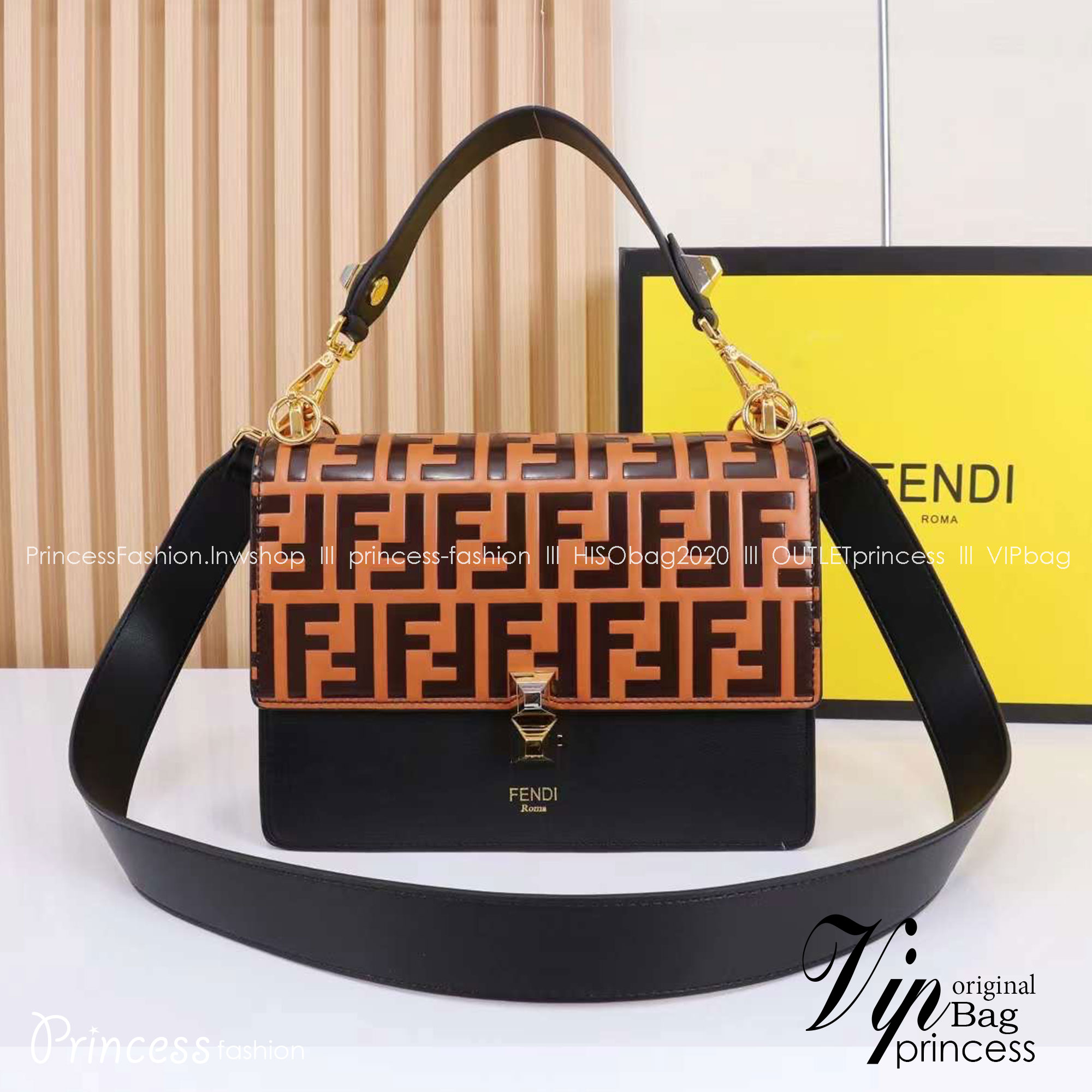 พร้อมส่ง 3 สี FENDI Kan I leather bag กระเป๋าสะพาย 🧡 เกรดออริจินอล 1:1 สลับแท้ ใช้งานต่างประเทศได้ ภาพถ่ายจากงานขายจริง