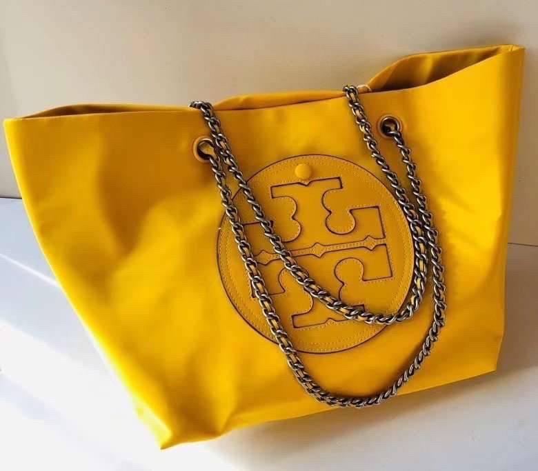TORY BURCH Ella Chain Tote 32cm / TORY TOTE NYLON BAG พร้อมส่ง 4 สี กระเป๋าสะพายทรงโท้ท จุของได้เต็มที่ น้ำหนักเบา รูปทรงคลาสสิคชวนใช้