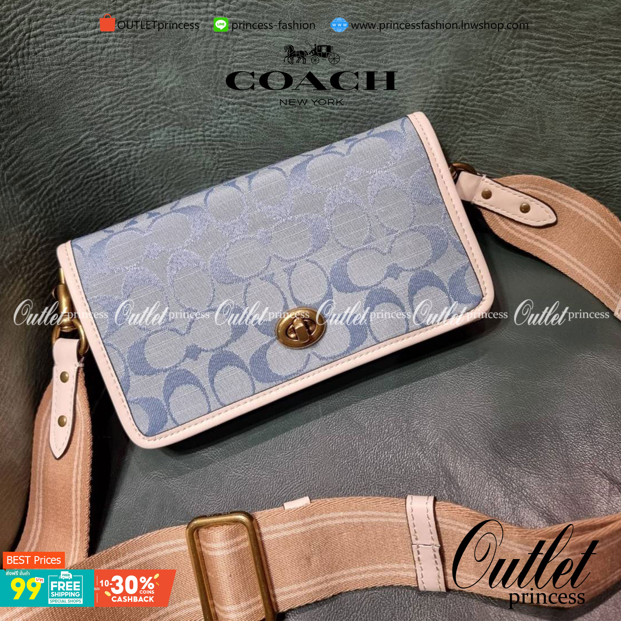 COACH C3824 FOLDOVER CROSSBODY CLUTCH IN SIGNATURE JACQUARD คลัทช์เก๋ๆที่สาวๆตามหา 2IN1 ไปอีกหนึ่ง!! กระเป๋าสะพายทรงคลัชท์ ใช้งานได้ถึง 2 แบบ จะพกเดี่ยวๆแทนกระเป๋าสตางค์ หรือคล้องสายสะพายข้าง สะพายชิคๆคูลๆ ก็ได้อีก มันดีงามมากทุกสี เพราะความละมุนของผ้า ja