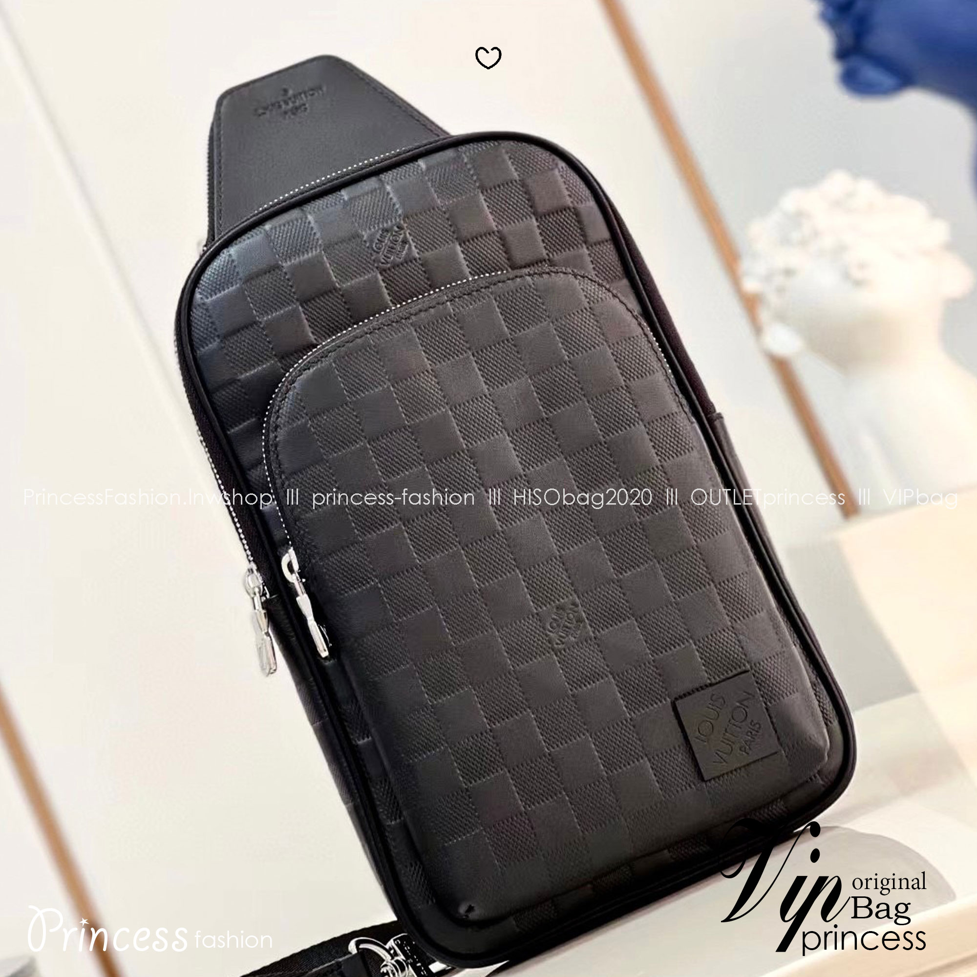 LV Avenue Slingbag NM Damier Infini / Taiga Leather กระเป๋าสะพาย/คาดอก Sling bag หนังแท้สวยลายตารางหมากรุกสุดคลาสสิก สง่างามตลอดกาล มีไว้ไม่มีเอาท์ ท่านชายควรมีมากค่ะ เกรดท็อป ออริ เทียบแท้ 1:1 เกรดดีสุด