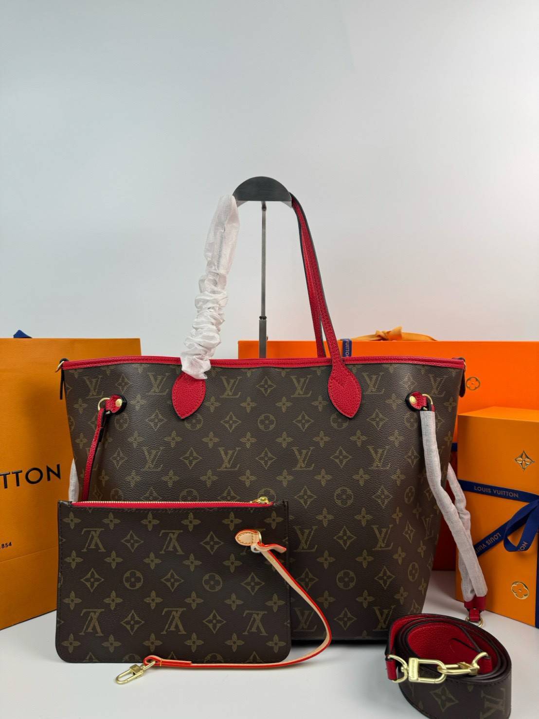 ORI หนังแท้ | LV Inside Out MM Tote Bag กระเป๋าสะพายทรงโท้ท พร้อมใบเล็ก