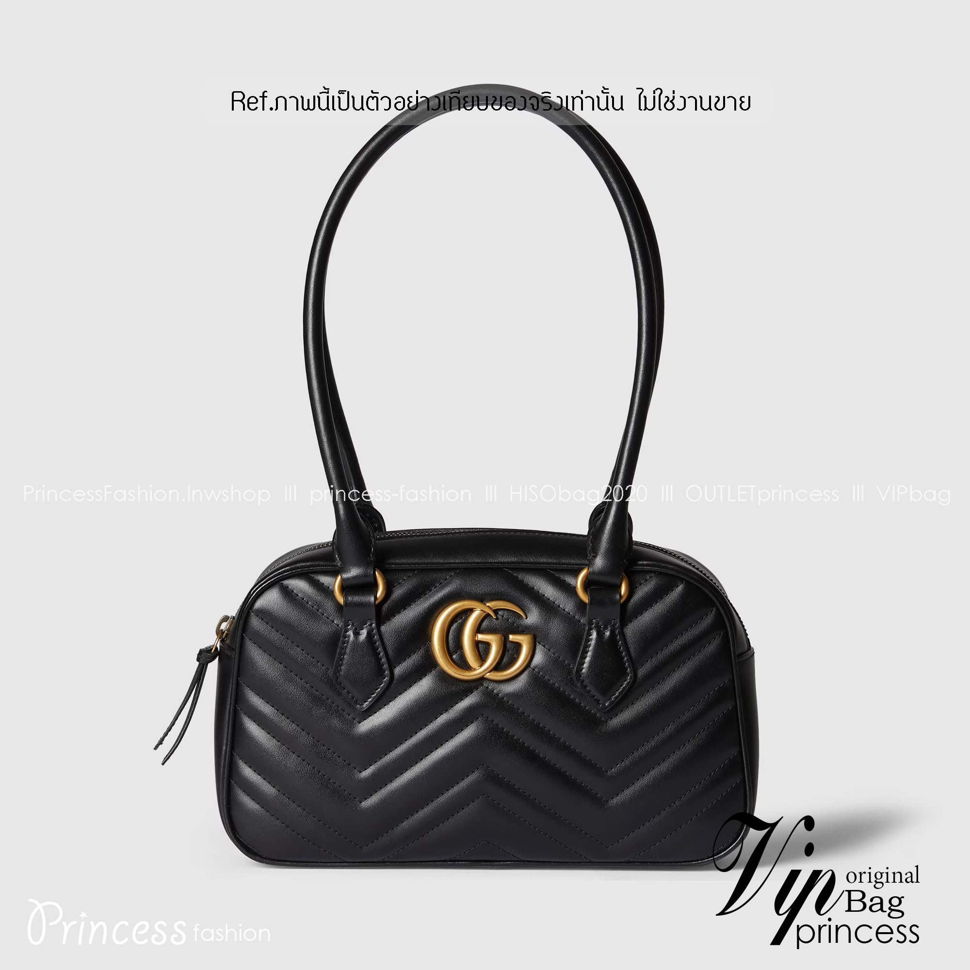 10" GUCCI GG MARMONT SMALL TOP HANDLE BAG กระเป๋าสะพายไหล่ใบใหญ่ หนังลายเชฟร่อนรุ่นใหม่ต้อนรับซัมเมอร์ สวยหรูตามตามแบบฉบับแบรนด์