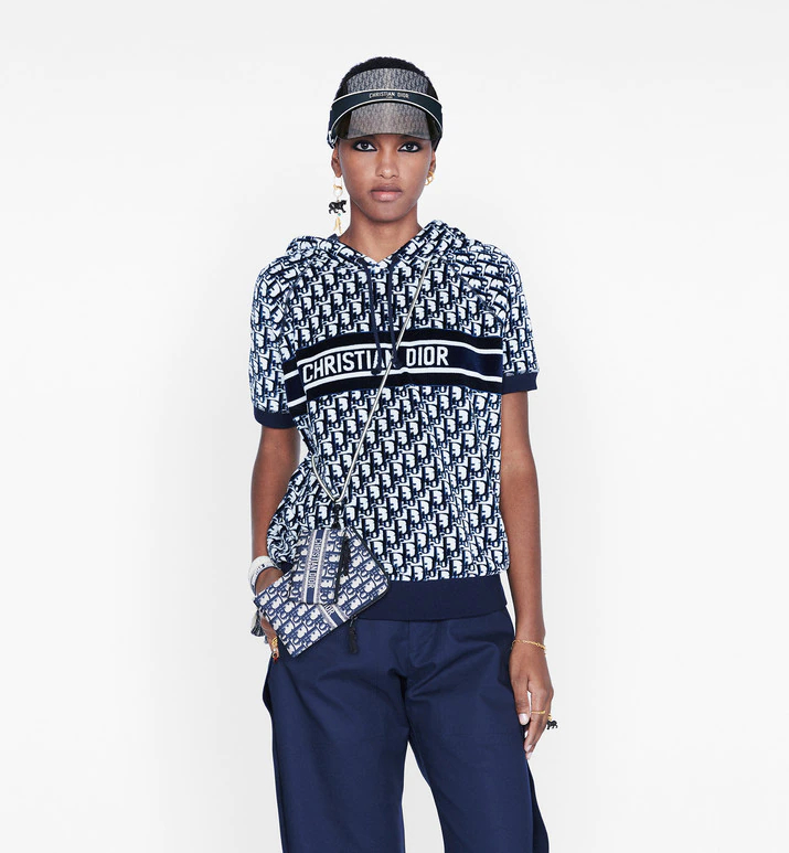 DiorClub V1U Blue Dior Oblique Visor / Dior Sun Visor Cap ภาพสินค้าถ่ายจากงานขายจริงใช้งานต่างประเทศได้