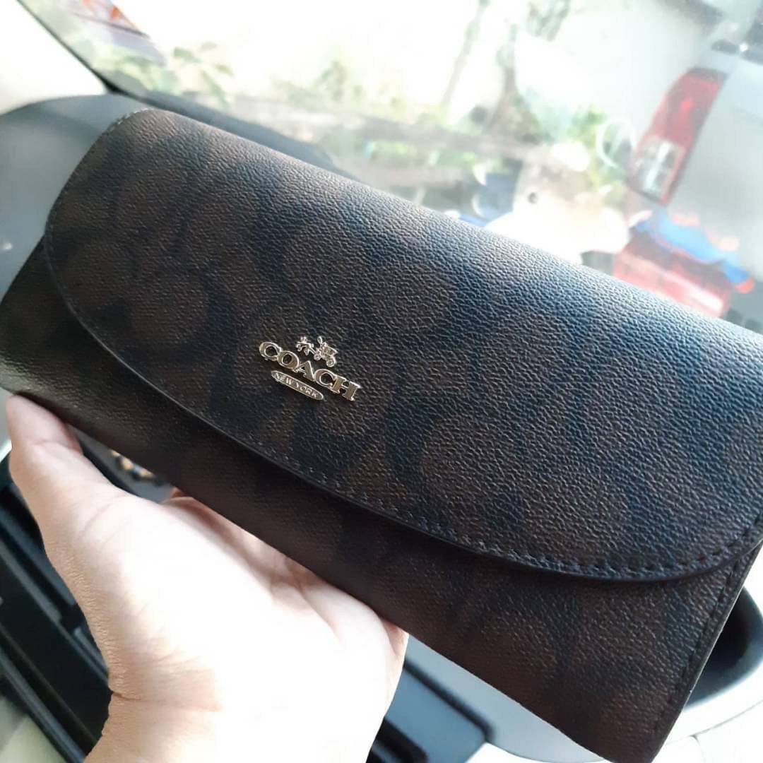 ของแท้ COACH F52601 POP SLIM ENVELOPE WALLET IN SIGNATURE กระเป๋าสตางค์รุ่นฝาพับ ดีไซน์เรียบหรู คลาสสิค ใช้งานง่ายและสะดวกมากๆ