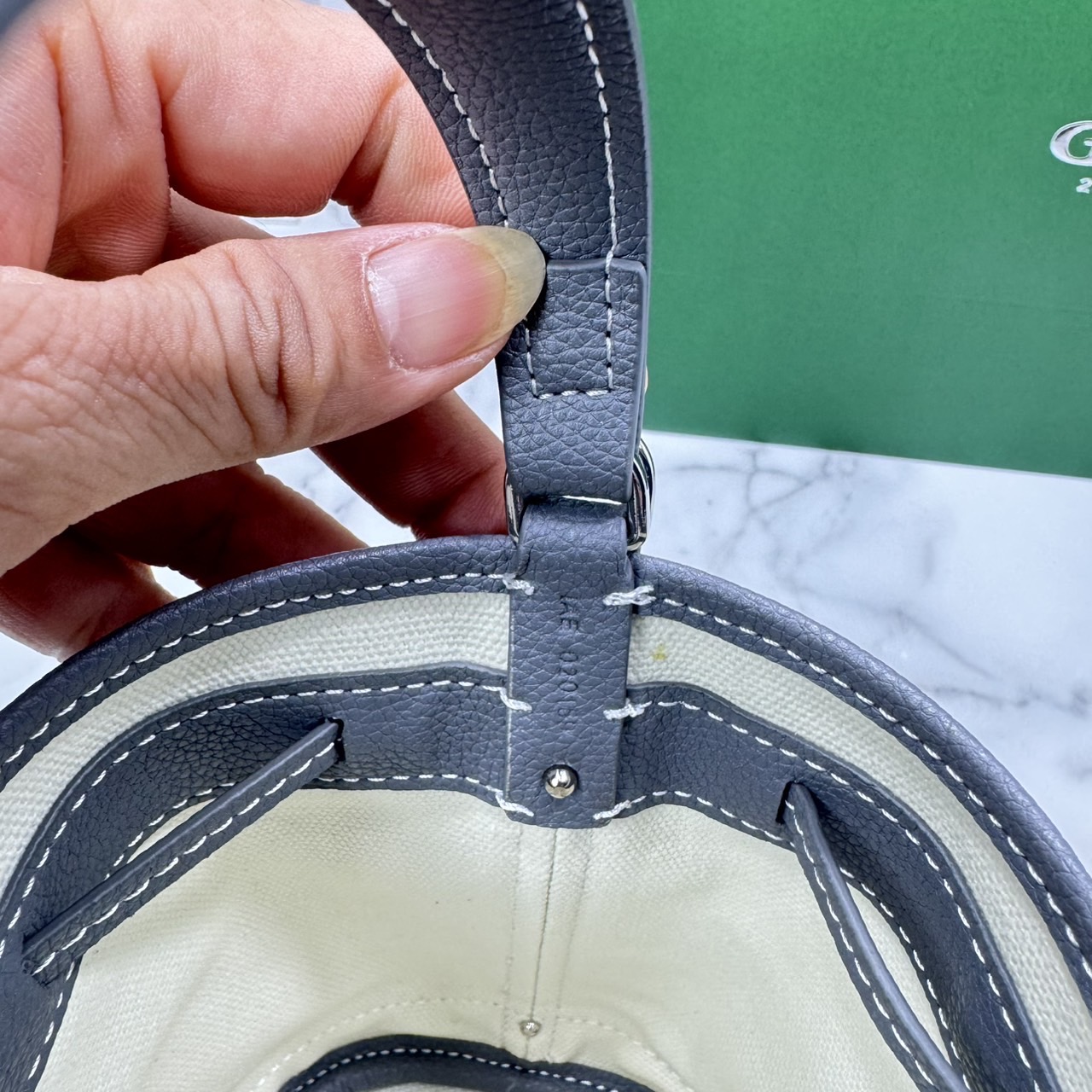 RI หนังแท้ | Goyard Petit Flot Mini bucket bag กระเป๋าสะพายทรงบัคเก็ต ไซส์มินิ ดูผู้ดีในตัว วัสดุหนังแคนวาสพิมพ์ลายสวยคม