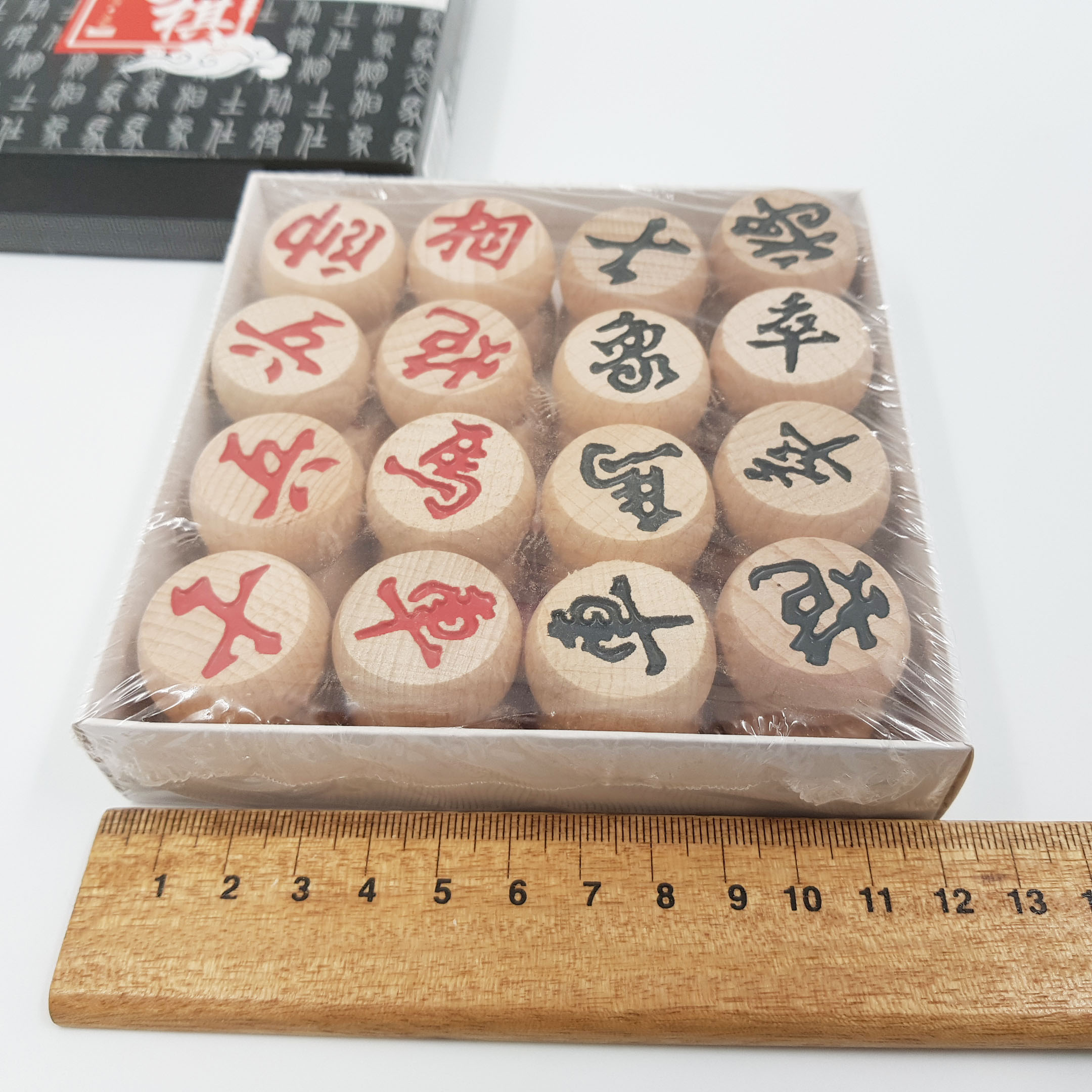 ชุดหมากรุกจีนตัวไม้บีชเบอร์ 30 ขนาด 2.8cm.พร้อมกระดานผ้า