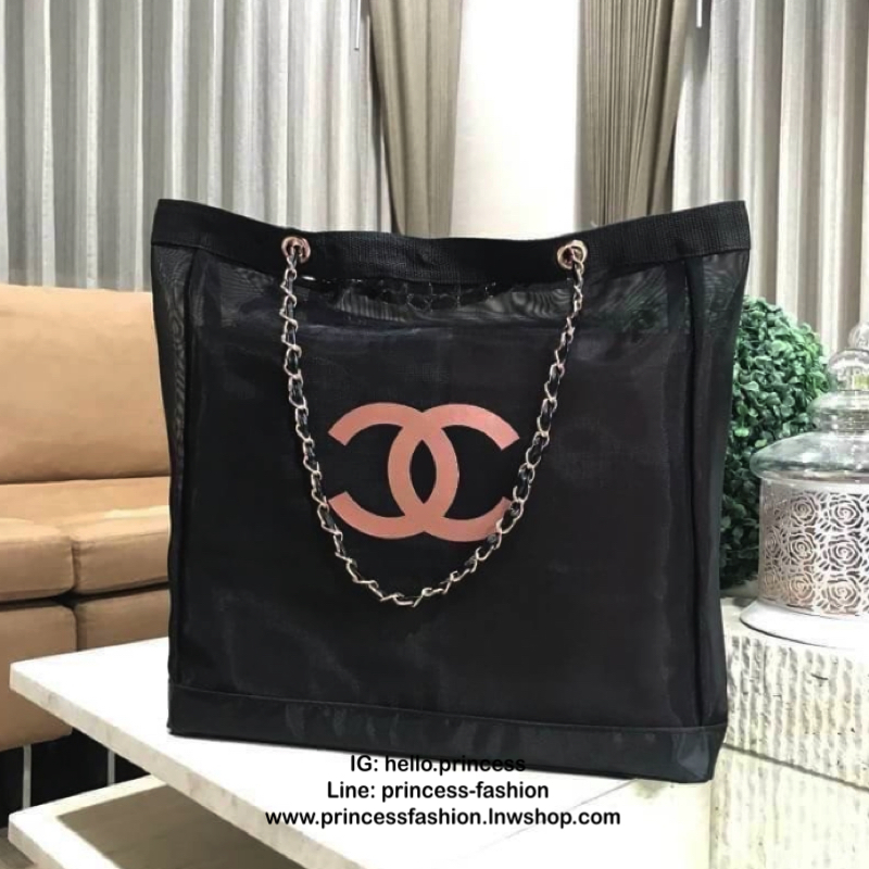 Vip Gift Premium Gift พรีเมี่ยมกิ๊ฟ แท้💯 ::: กระเป๋า Chanel Rose Gold Chain Shopping Bag + Ribbon