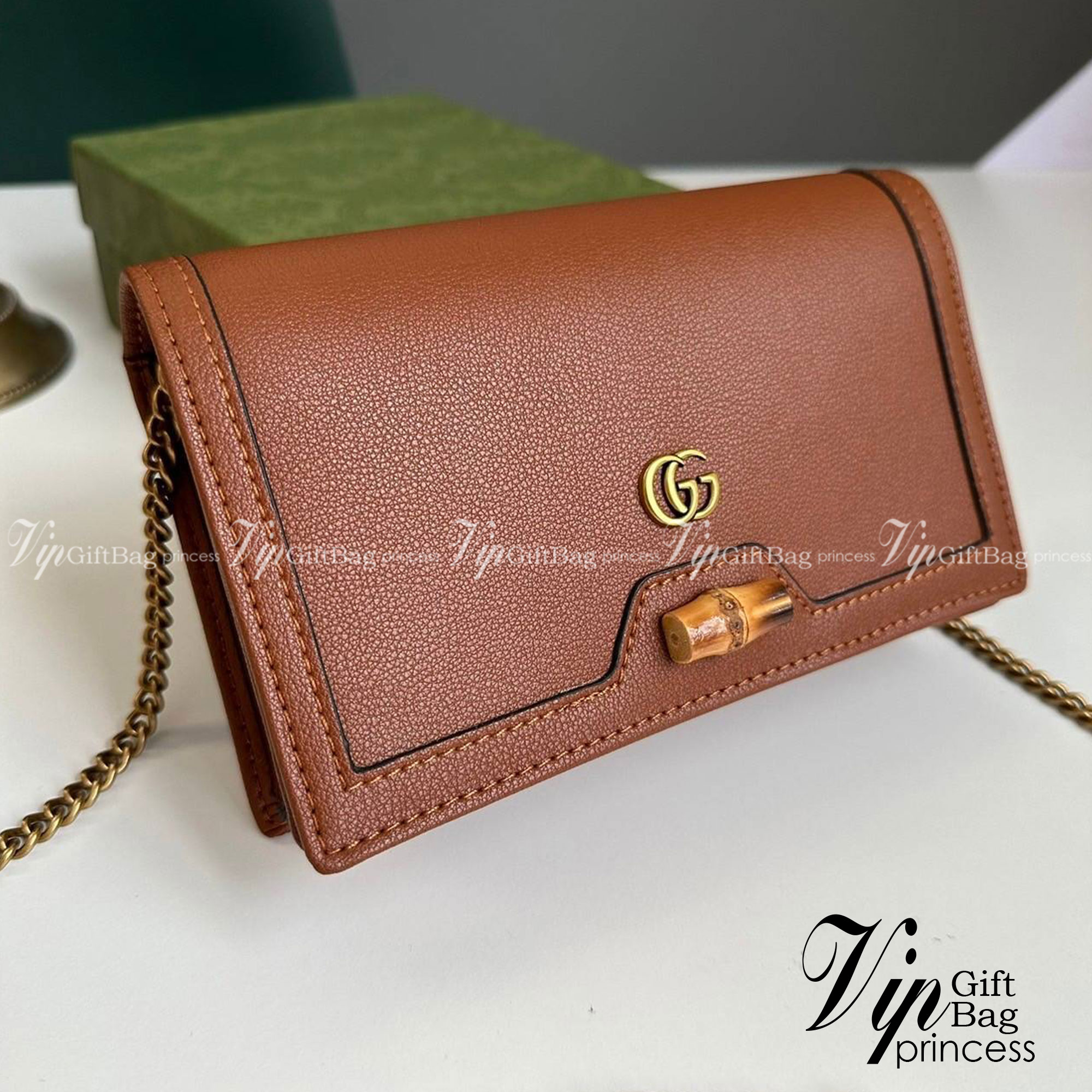 Gucci Diana mini bag with bamboo เกรดออริจินอล Gucci wallet on chain กระเป๋ามินิกุชชี่พร้อมสายโซ่ ภาพถ่ายจากงานขายจริง ใช้งานต่างประเทศได้