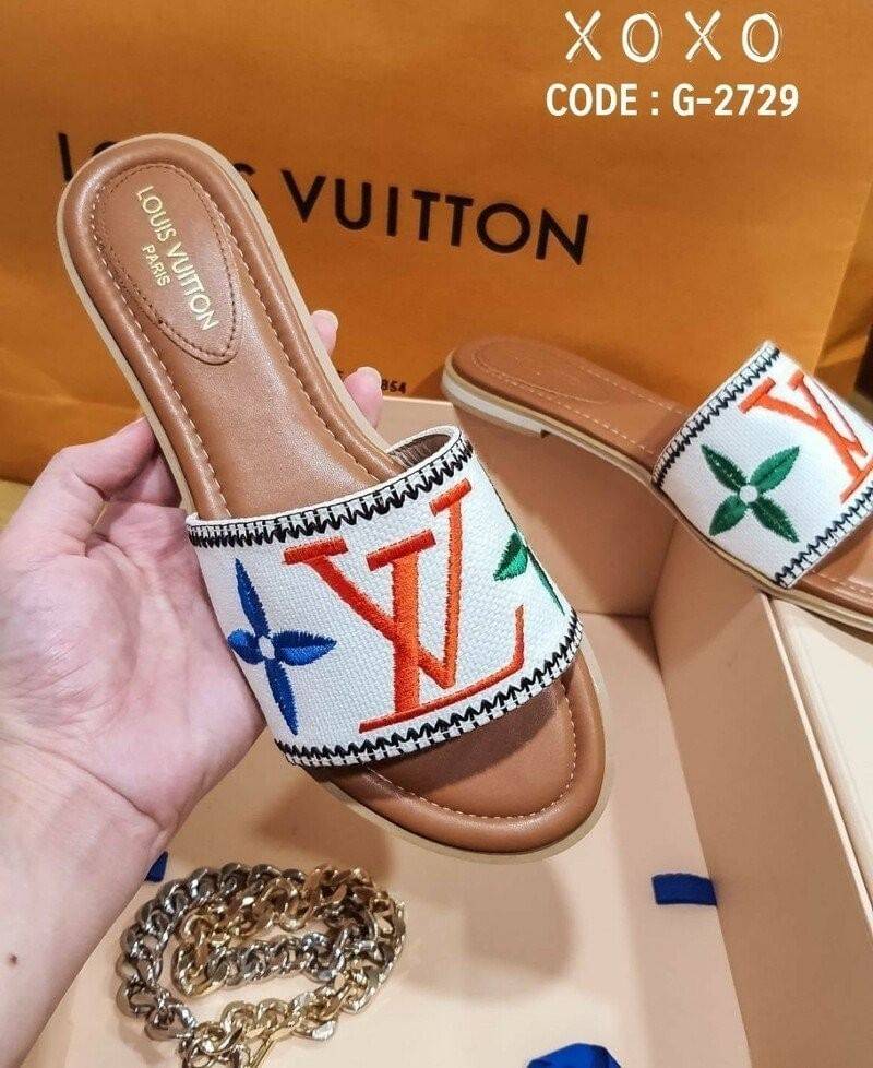 Louis Vuitton Sandals แตะ ชิล สวยหรู งานจริงสวยมาก ผ้าแคนวาส ปัก สวมใส่ง่าย น้ำหนักเบา แมทส์ชุดง่าย