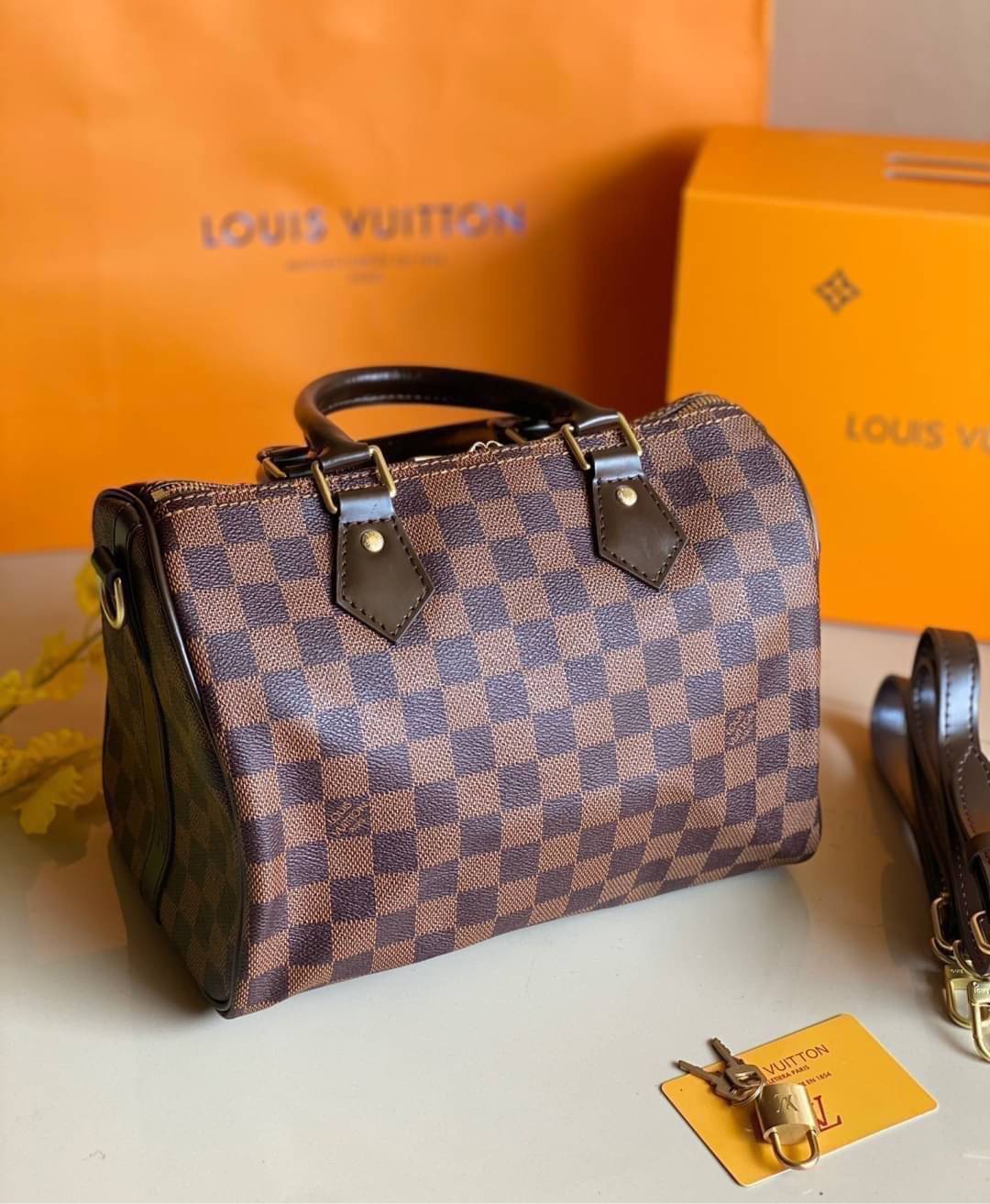 LV Speedy 25 Damier Monogram เกรดออริจินอล พร้อมส่งที่ไทย ภาพสินค้าถ่ายจากงานขายจริง ใช้งานต่างประเทศได้