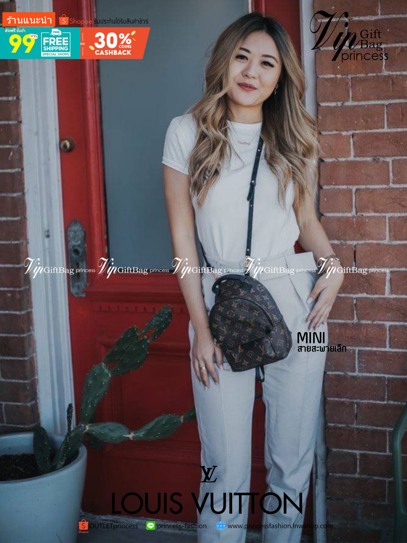 LV Backpack Size Mini | สายสะพายเล็ก ถอดได้ LV palm springs New in!! เข้าแล้วกับไอเท็มยอดฮิต หรูหราพร้อม box set สุดสวย ที่สุดของความคุ้มค่า LV palm springs กระเป๋าแบ็คแพ็ค มาให้เลือก 2 ไซส์ ขายดี วัสดุหนังแคนวาสคุณภาพดี มีช่องซิปแบ่งสัดส่วน ใบเล็กสายวะพา