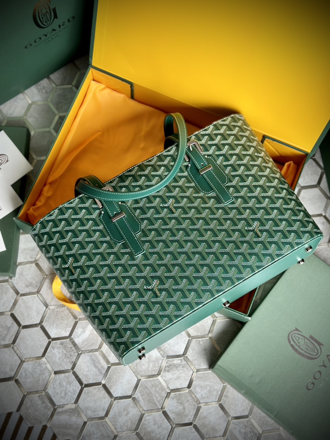 GOYARD Goyardine Sac Marie Galante MM / GOYARD Tote Bag กระเป๋าทรงโท้ทจุของได้เยอะ งานสวยเนี๊ยบ เกรดออริ สลับแท้ 1:1 ใช้ต่างประเทศได้