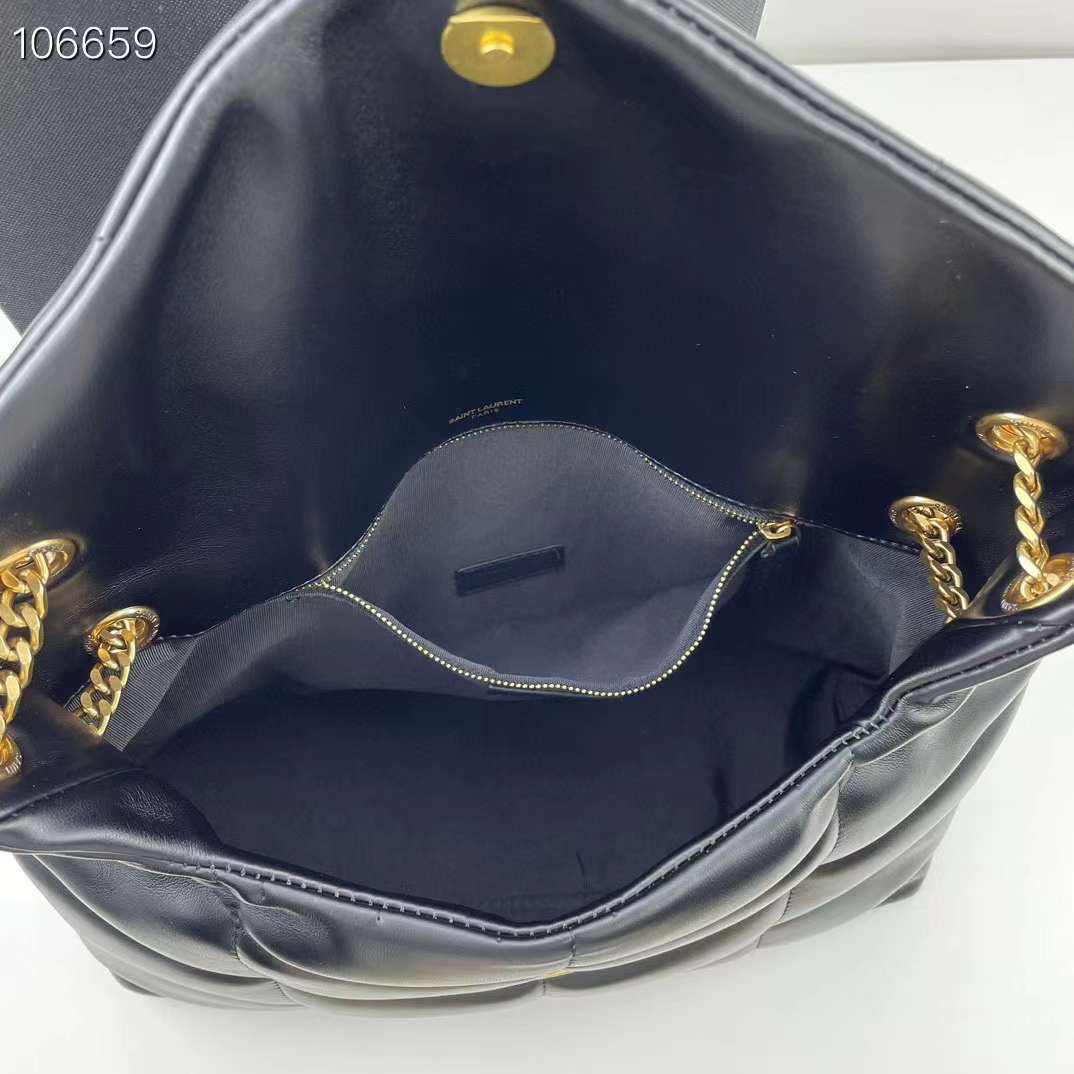 YSL YSL PUFFER SMALL IN NAPPA LEATHER 28cm กระเป๋าสะพาย เกรดหนังสวยเต็มใบ เกรดออริ 1:1 ใช้งานต่างประเทศได้