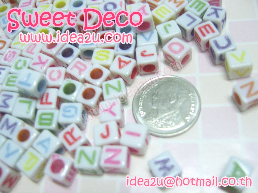 ลูกปัด ABC คละสี 100 กรัม ประมาณ 650+ชิ้น