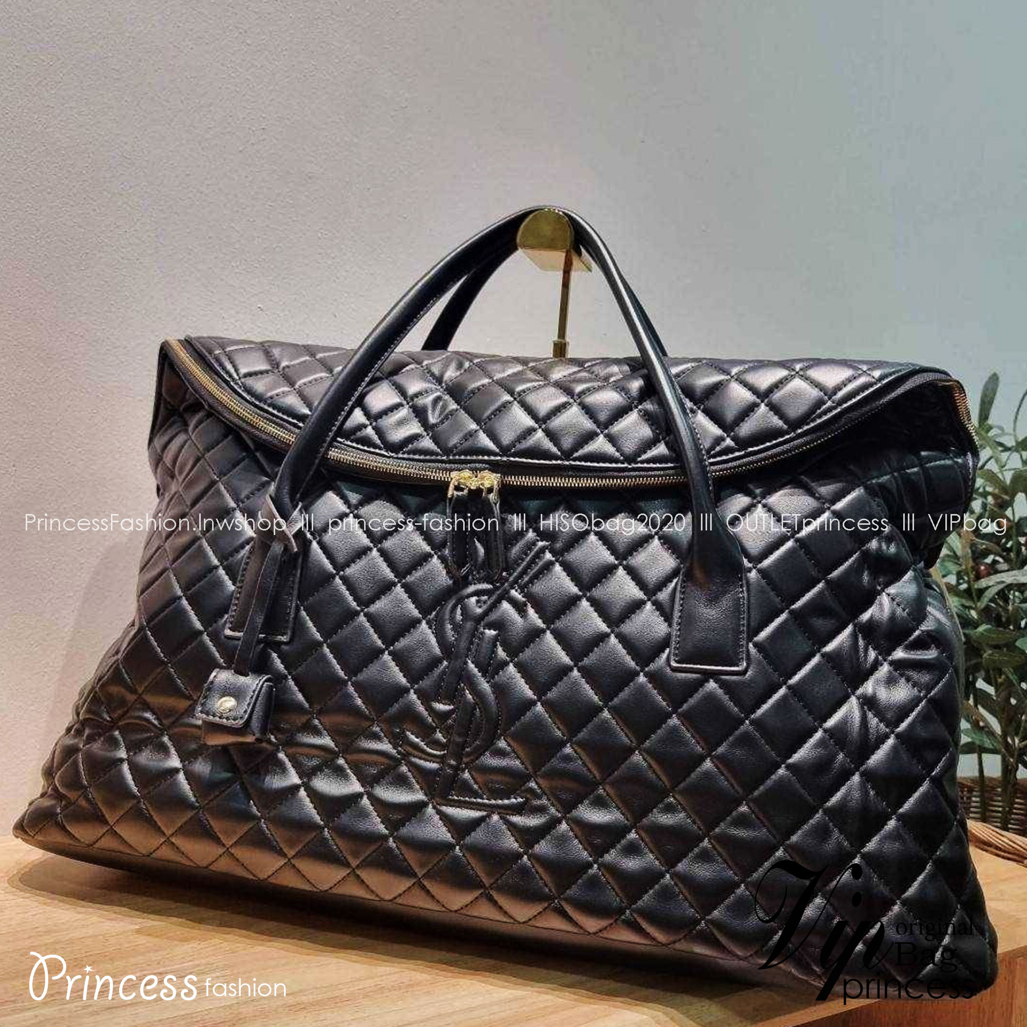 YSL ES GIANT TRAVEL BAG IN QUILTED LEATHER กระเป๋าเดินทางใบใหญ่ ดีไซน์รูปทรงเก๋ เกรดออริ 1:1 ใช้งานต่างประเทศได้
