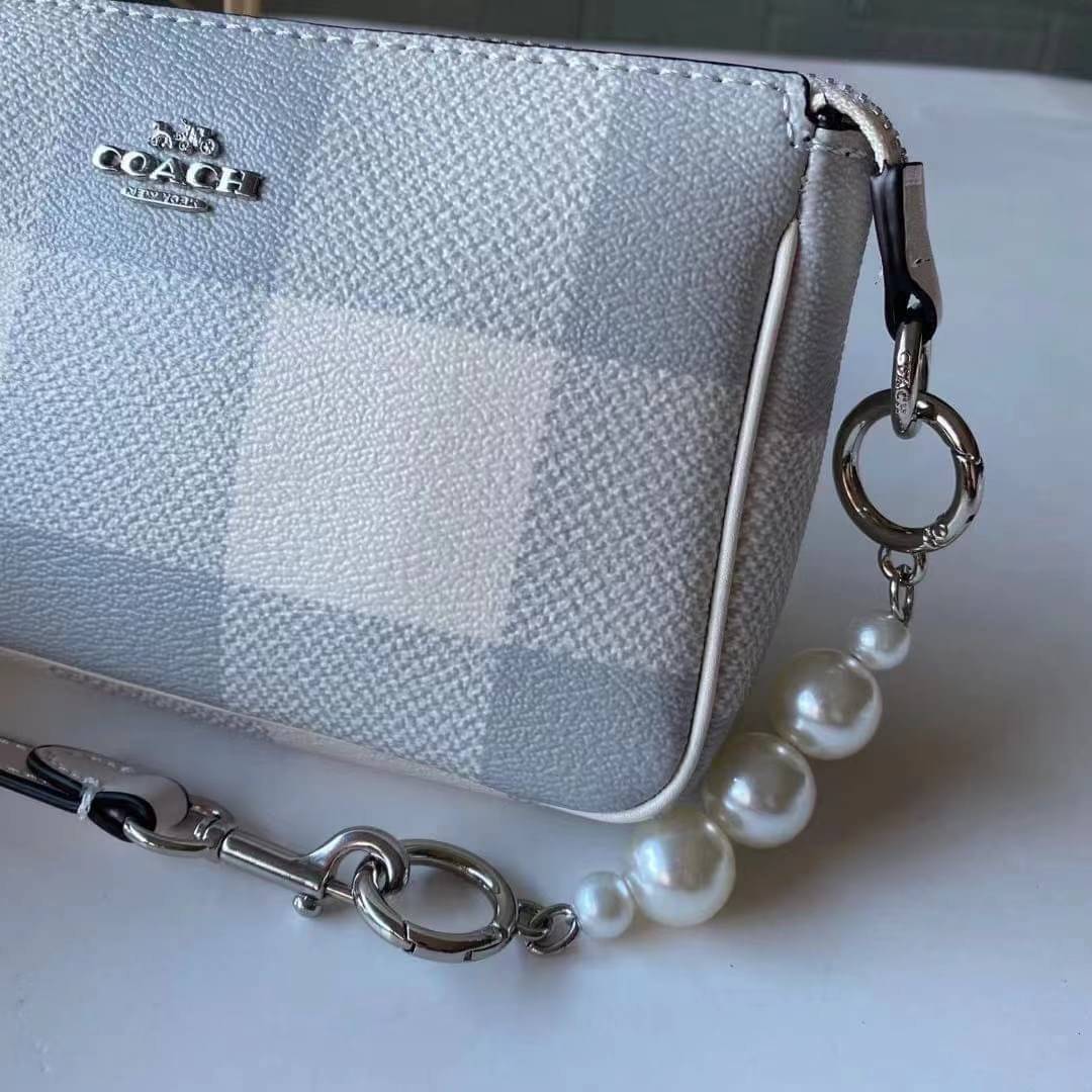 OUTTLET 】Coach NOLITA 19 WITH BUFFALO PLAID PRINT (COACH C1583) SV/CHALK MULTI