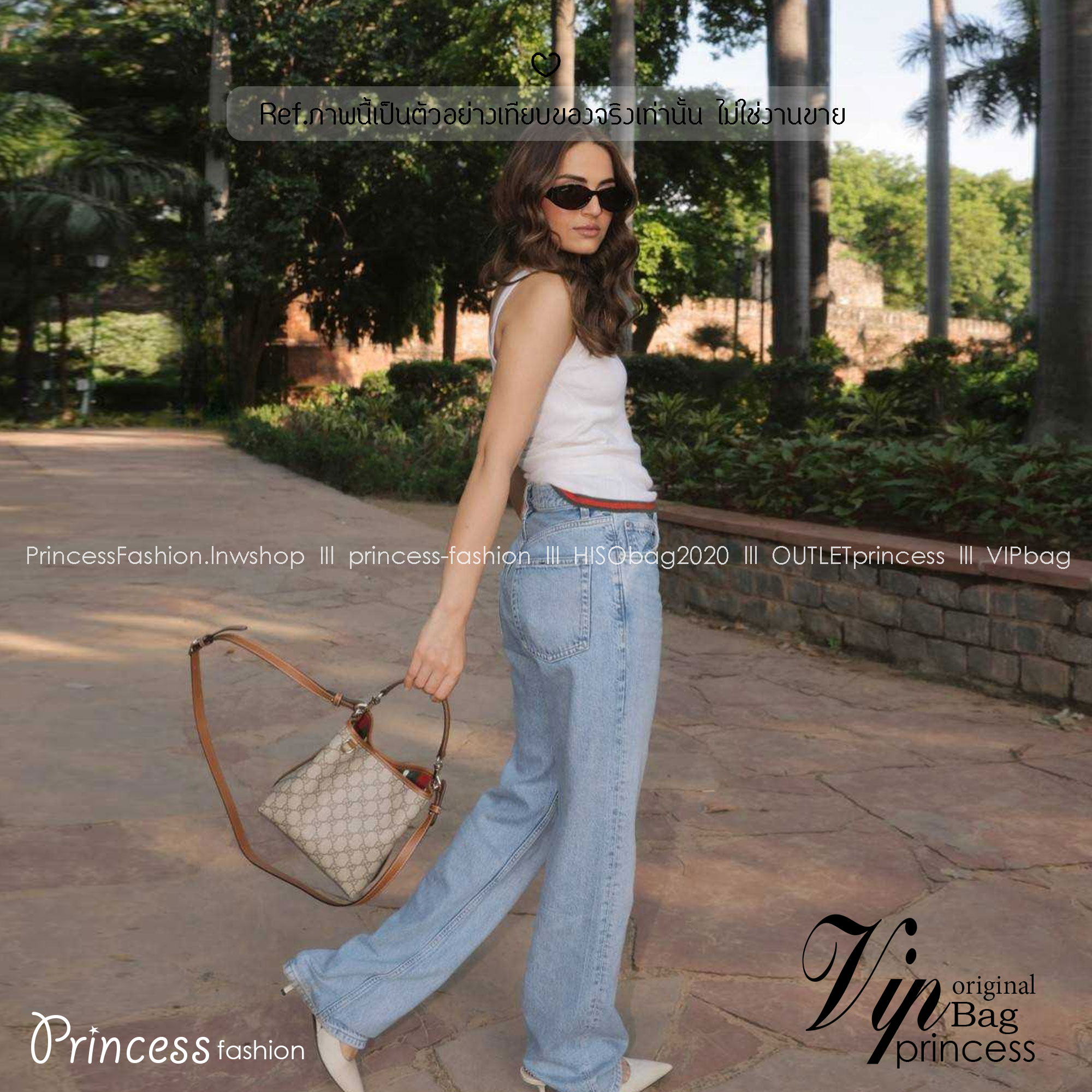 GUCCI GG Emblem mini bucket bag ดีไซน์คลาสสิคคงความเอกลักษณ์ กับรูปแบบใหม่กระเป๋าถือ/สะพายทรงบัคเก็ต ขนาดกำลังน่าใช้มากๆ