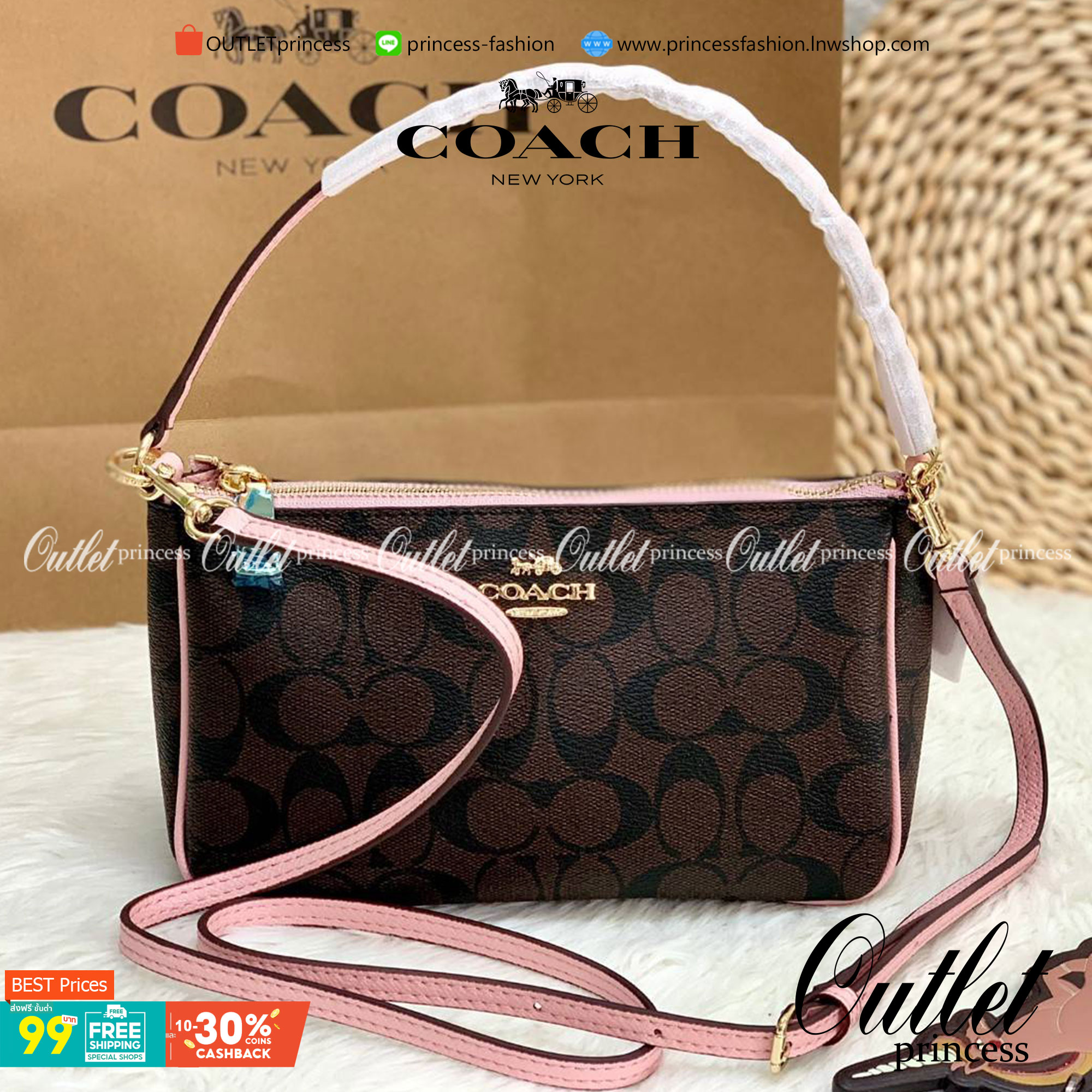 COACH F58321 TOP HANDLE POUCH อีกรุ่นฆ่าไม่ตาย!! 😎 ขายดีขายหมด ขายรวยขายปังๆ!! กระเป๋าพอชจากโค้ช ทรงใช้งานง่าย สะดวก กะทัดรัด วัสดุหนังแคนวาสเคลือบคุณภาพดี มาพร้อมสายคล้องในตัว และสายสะพาย crossbody ปรับเปลี่ยนได้ตามสไตล์ อีกหนึ่งไอเท็มที่สาวๆต้อง