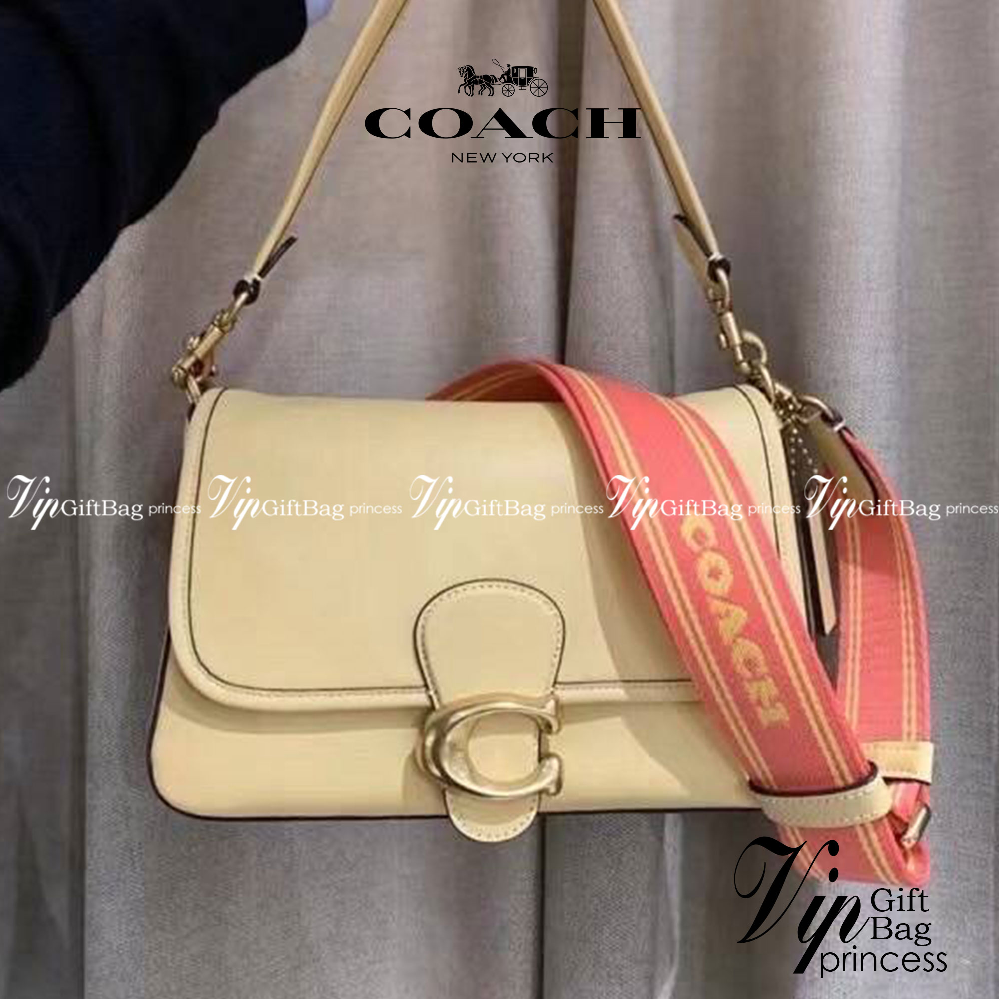 COACH SOFT TABBY SHOULDER BAG IN COLORBLOCK พร้อมส่งที่ไทย มาพร้อมสายสะพายยาว 2 เส้น เปลี่ยนใช้งานได้หลากหลายสไตล์ แค่สายก็คุ้มมากแล้วค่าาา