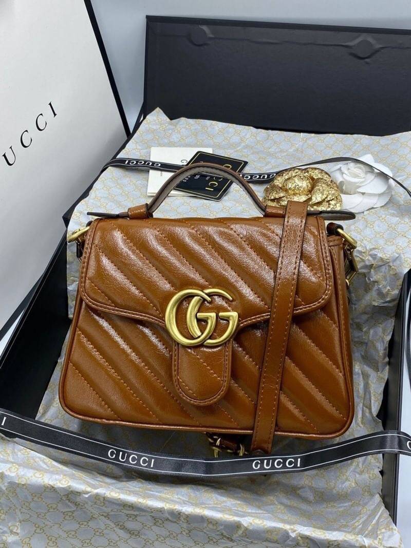 VIP GIFT 】หนังแท้ GUCCI GG Marmont Mini Shoulder Bag