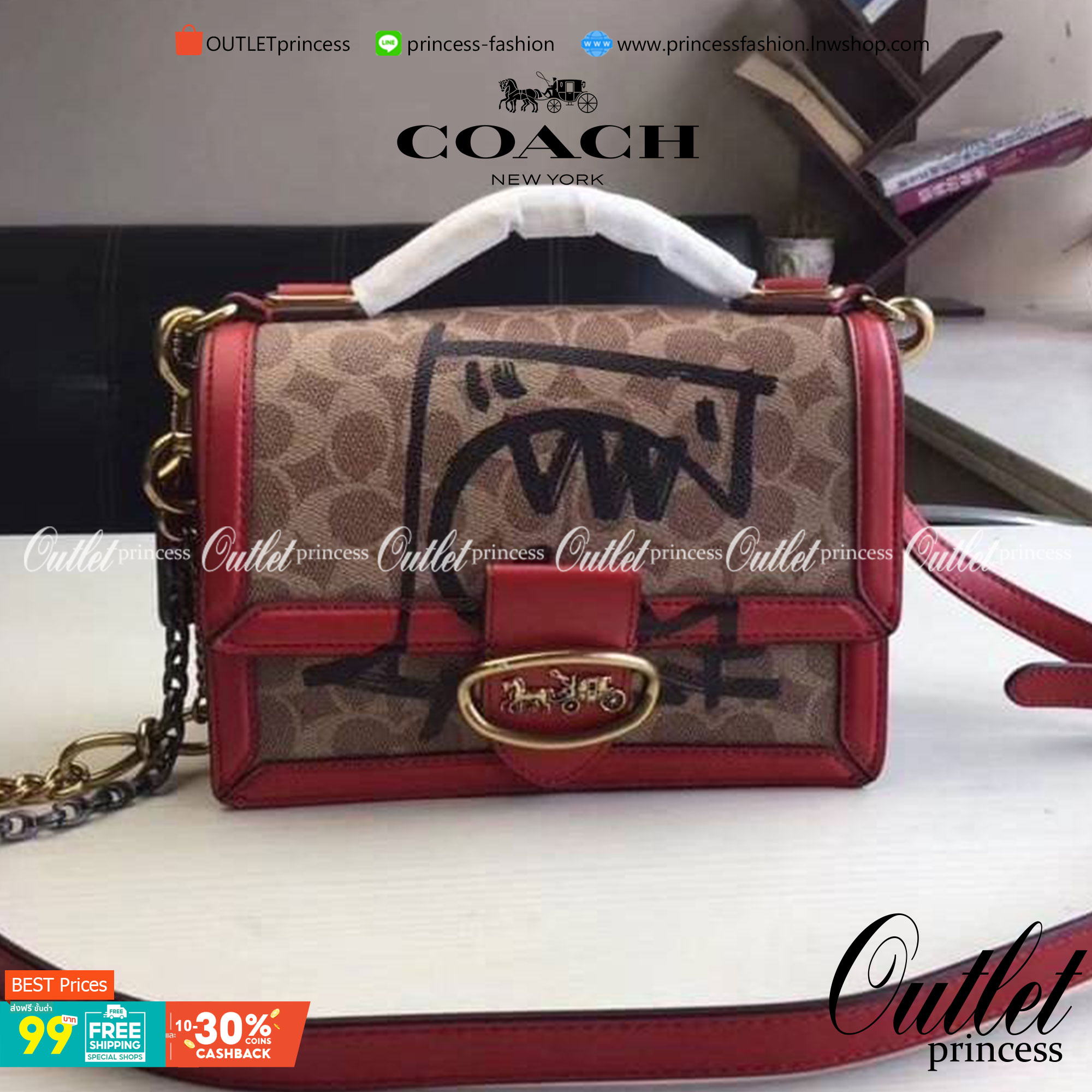 Coach Riley Top Handle 22 In Signature Canvas With Rexy Bag