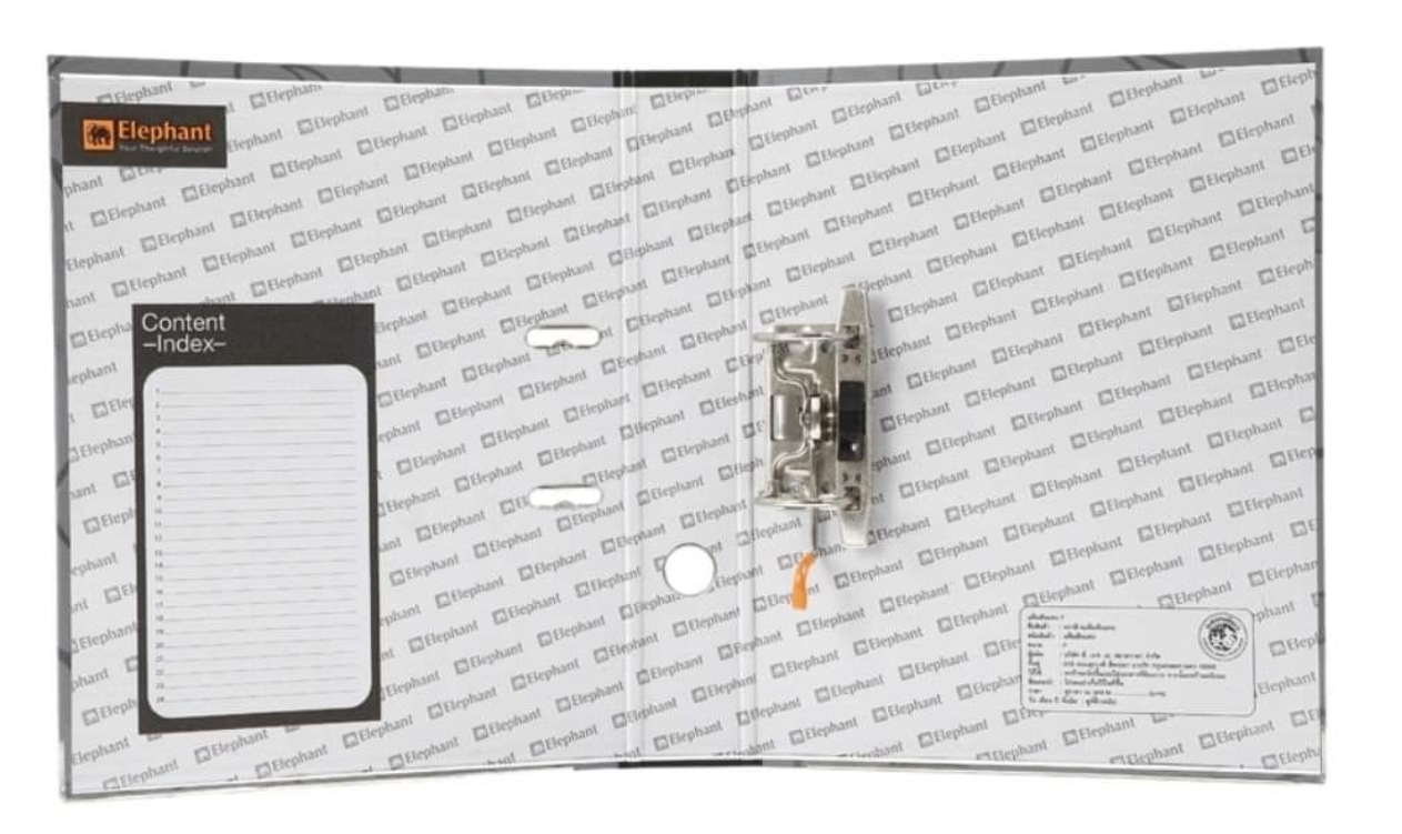 แฟ้มก้านยก 2นิ้ว A4 ตราช้าง รุ่น 125 A4 สีดำ จุกระดาษได้ 350 แผ่น