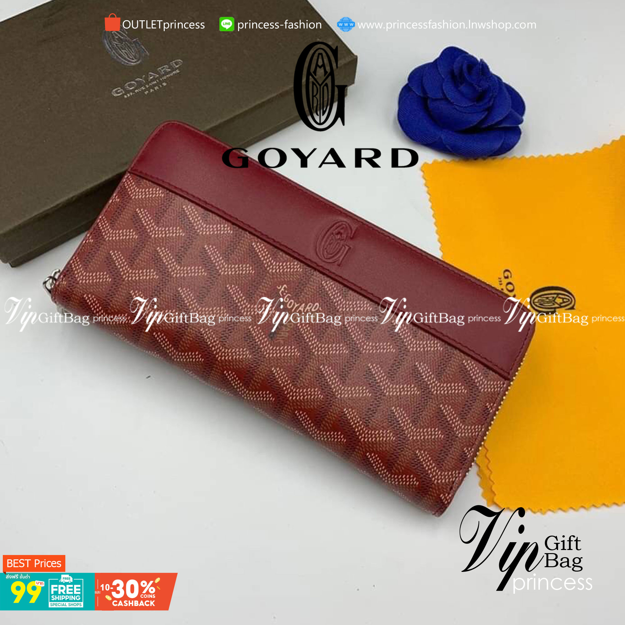 VIP GIFT 】GOYARD round zipper Matignon Long Wallet กระเป๋าสตางค์ซิปรอบใบยาว พร้อมส่ง 6 สี เหมาะกับการใช้งานทุกรูปแบบ นอกจากเพิ่มความมั่นใจแล้ว ยังทำให้ชีวิตของเราง่ายขึ้นอีกด้วย โดยการเปิดปิดแบบซิปรอบ สามารถใส่ธนบัตร เหรียญ บัตรต่างๆได้หลายใบเลยทีเดียว ขน