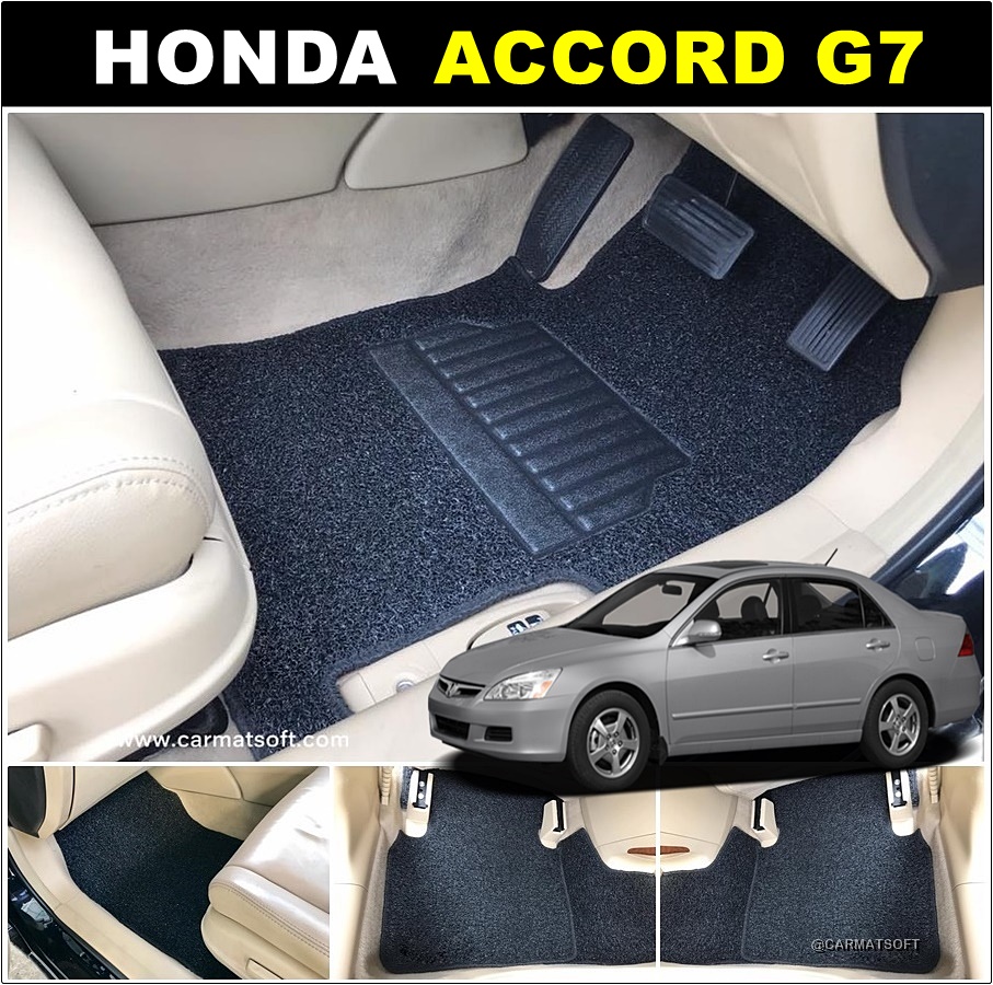 พรมดักฝุ่นไวนิล HONDA ACCORD G7 ปี2003-07 สีน้ำตาล เต็มคัน สวยงาม 5ชิ้น