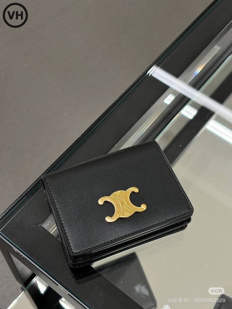 ORI หนังแท้ | CELINE Wallet / Celine Triomphe Compact Wallet กระเป๋าสตางค์ใบสั้น 2 พับ กระเป๋าสตางค์ซีลีน