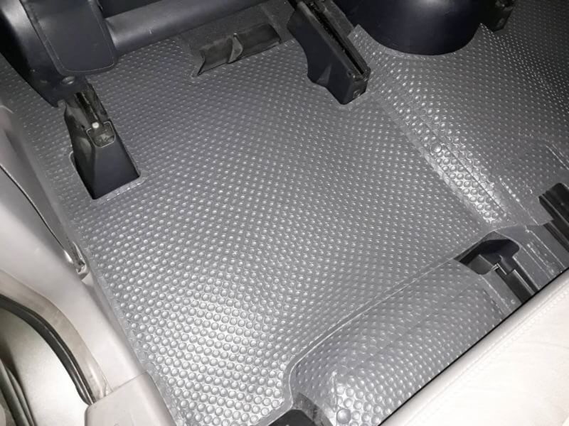 พรมกระดุมเม็ดเล็ก SPACE WAGON รุ่นรีดขอบ สีเทา เต็มคัน เข้ารูป