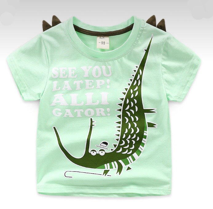 เสื้อยืดแขนสั้นเด็กเล็กผ้าคอตตอนแท้