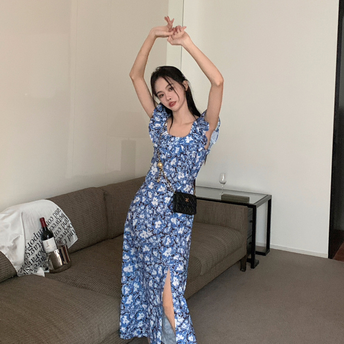 พร้อมส่ง 🎠 Flower stella dress เดรสสายเดี่ยวตรงแขนแต่งระบายน่ารัก (IN38648)