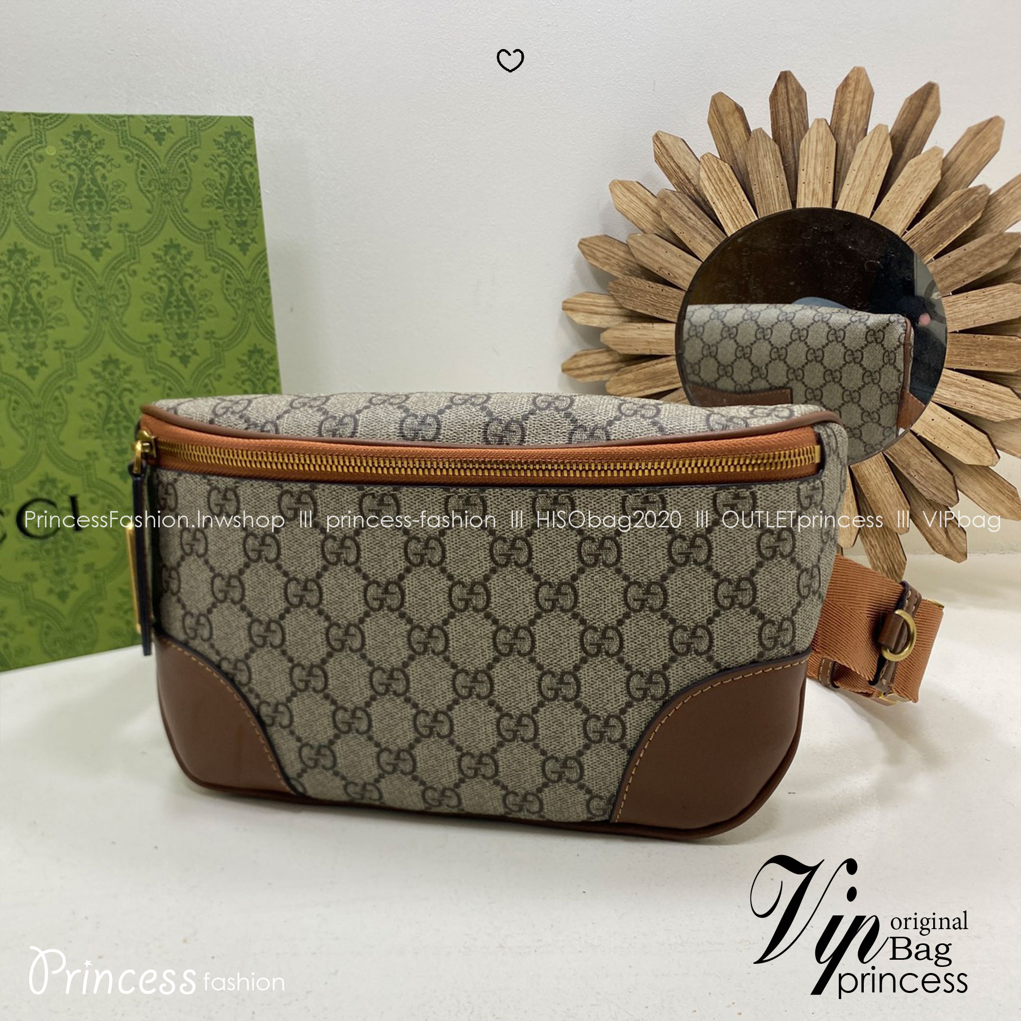 ORI หนังแท้ | GUCCI GG Emblem small belt bag กระเป๋าคาดอก/คาดเอวปรับโฉมใหม่ สวยสง่างาม สปอร์ตและเท่กว่าเดิม แต่ยังคงความคลาสสิค