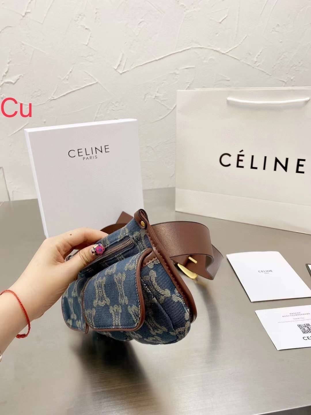 CELINE Macadam Denim Belt Bag / Celine Denim waist bag / Celine Denim Belt Bag กระเป๋าคาดอก/คาดเอวเซลีน งานผ้าแคนวาสเดนิมอย่างดี ใช้งานทน สายหนัง ภาพถ่ายจากงานขายจริง คุณภาพเทียบแท้ ใช้งานต่างประเทศได้