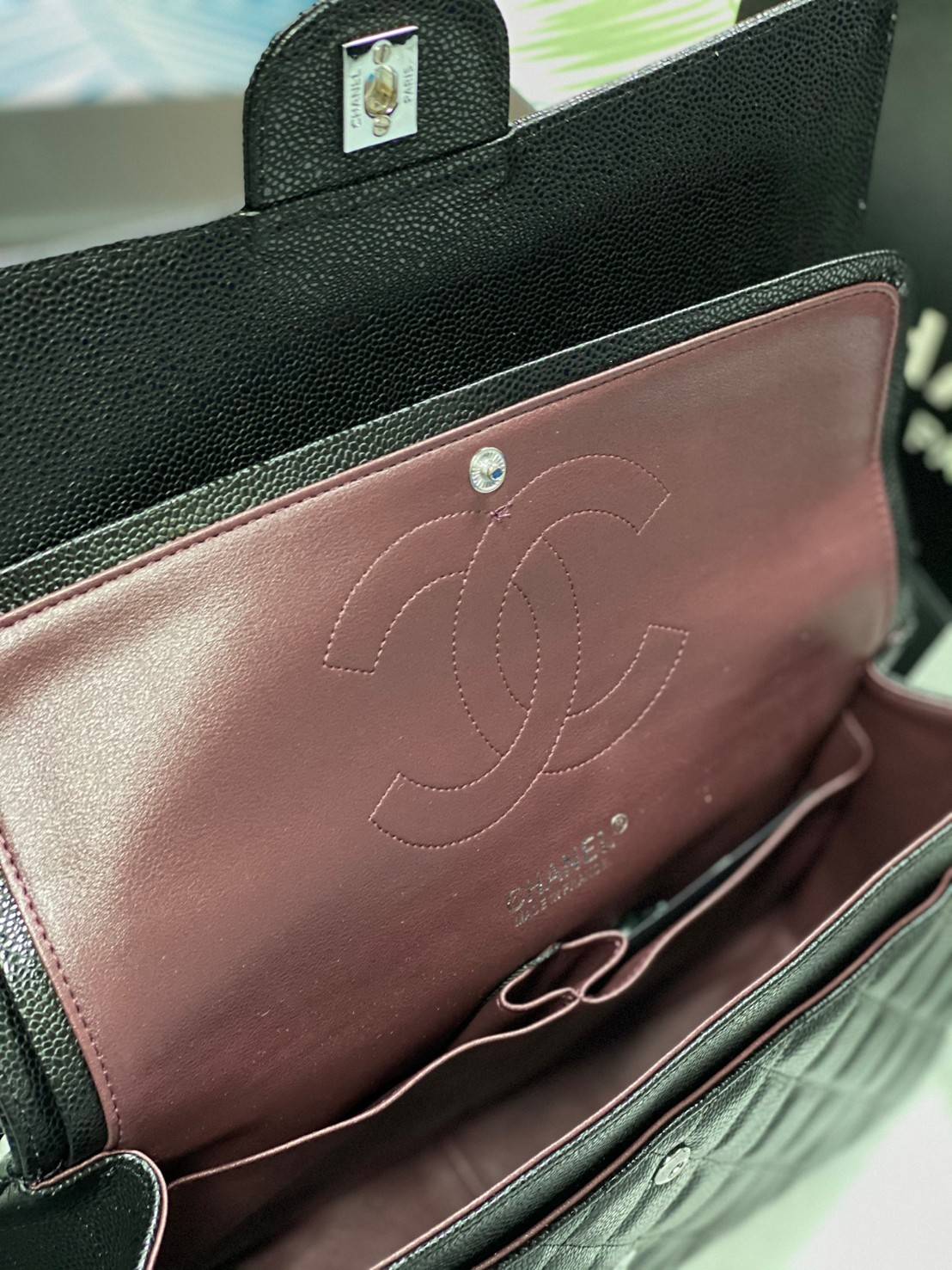 CHANEL LARGE CLASSIC JUMBO HANDBAG 30cm พร้อมส่งที่ไทย Lambskin & Grained Calfskin