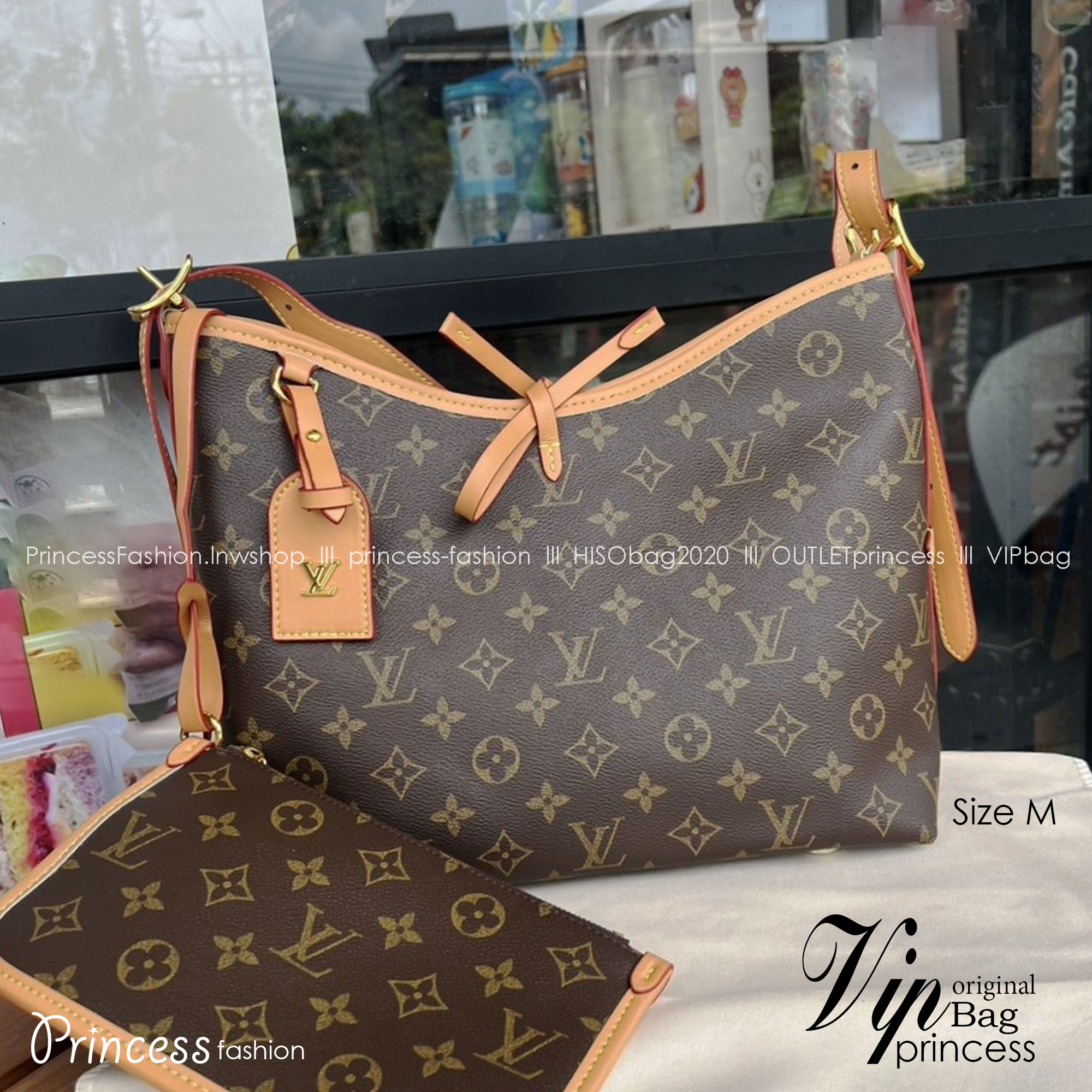 CarryAll PM handbag in Monogram / LV Tote Shopping Bag พร้อมส่ง กระเป๋าถือแคนวาสแต่งขอบหนังแคนวาสอย่างดี ผสานเสน่ห์สวยงามเข้ากับดีไซน์ที่รับกับสรีระให้คุณพกพาไปได้ทุกที่