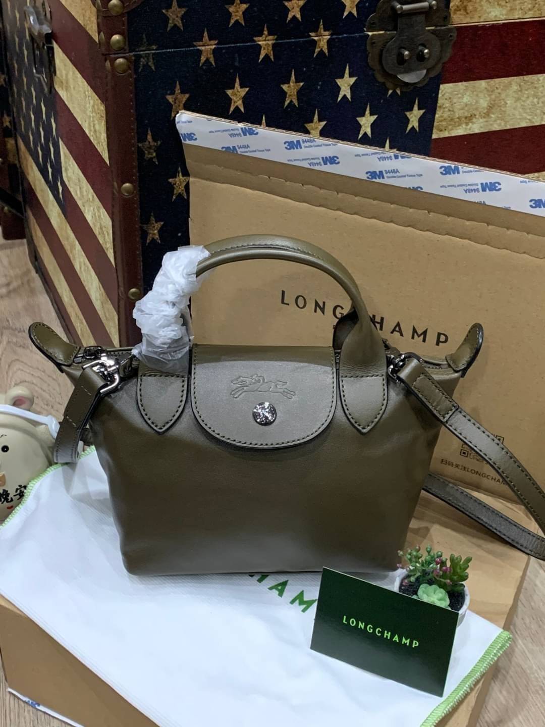 ของแท้ 100% Longchamp LE PLIAGE CUIR TOP HANDLE BAG Color: Black,Orange,Sienna, Navy,Nordic,Grey,Lichen