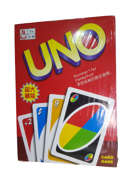 UNO อูโน่เกมต่อสีและอักษร(ไซส์จัมโบ้พิเศษ)ขนาดเกือบเท่ากระดาษA4