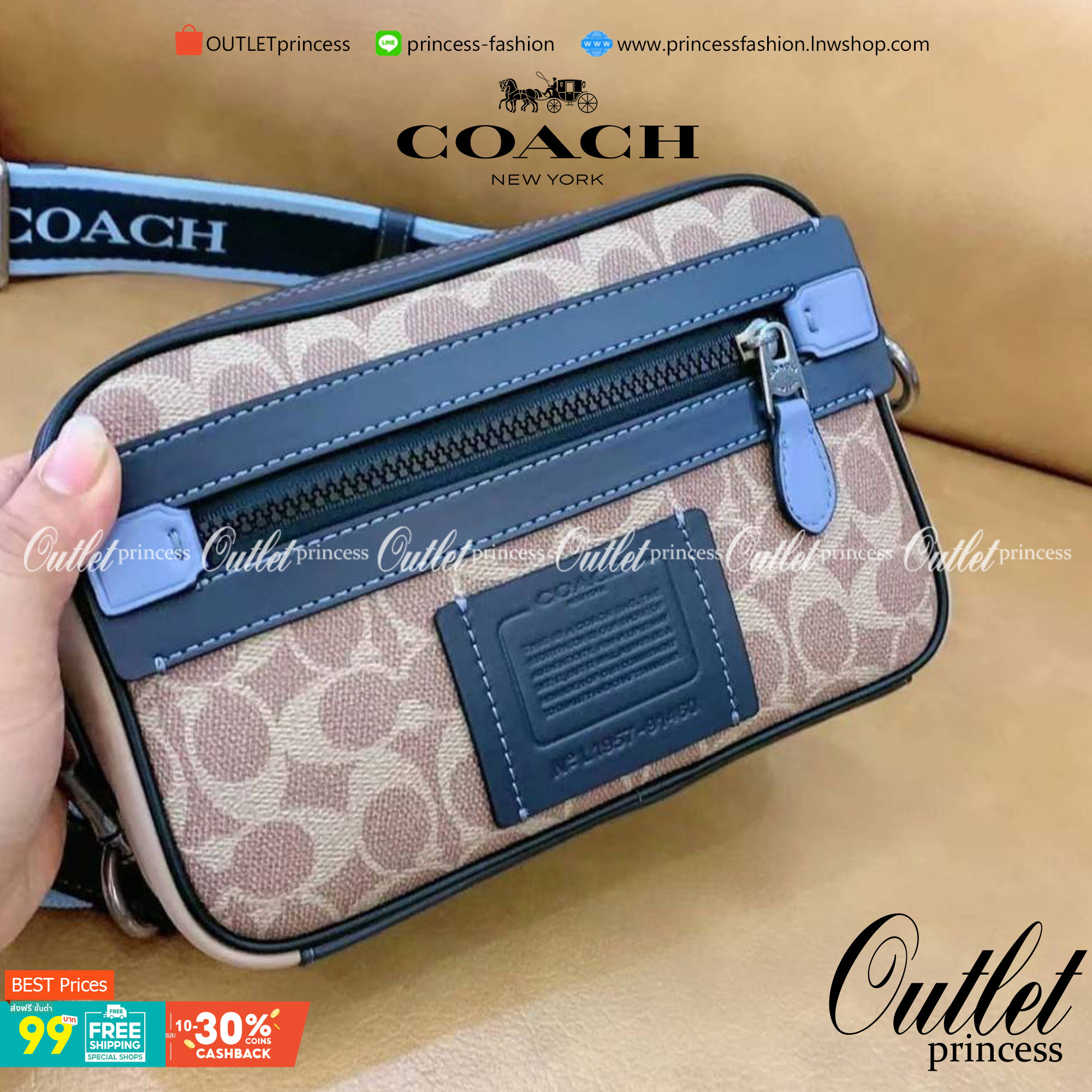 OUTLET 】Coach Mens 91460 camera bag slingbag พร้อมส่งที่ไทย