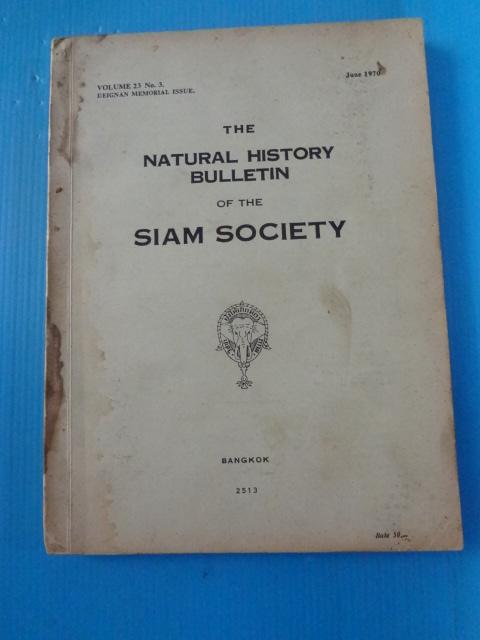 THE NATURAL HISTORY BULLETIN OF THE SIAM SOCIETY