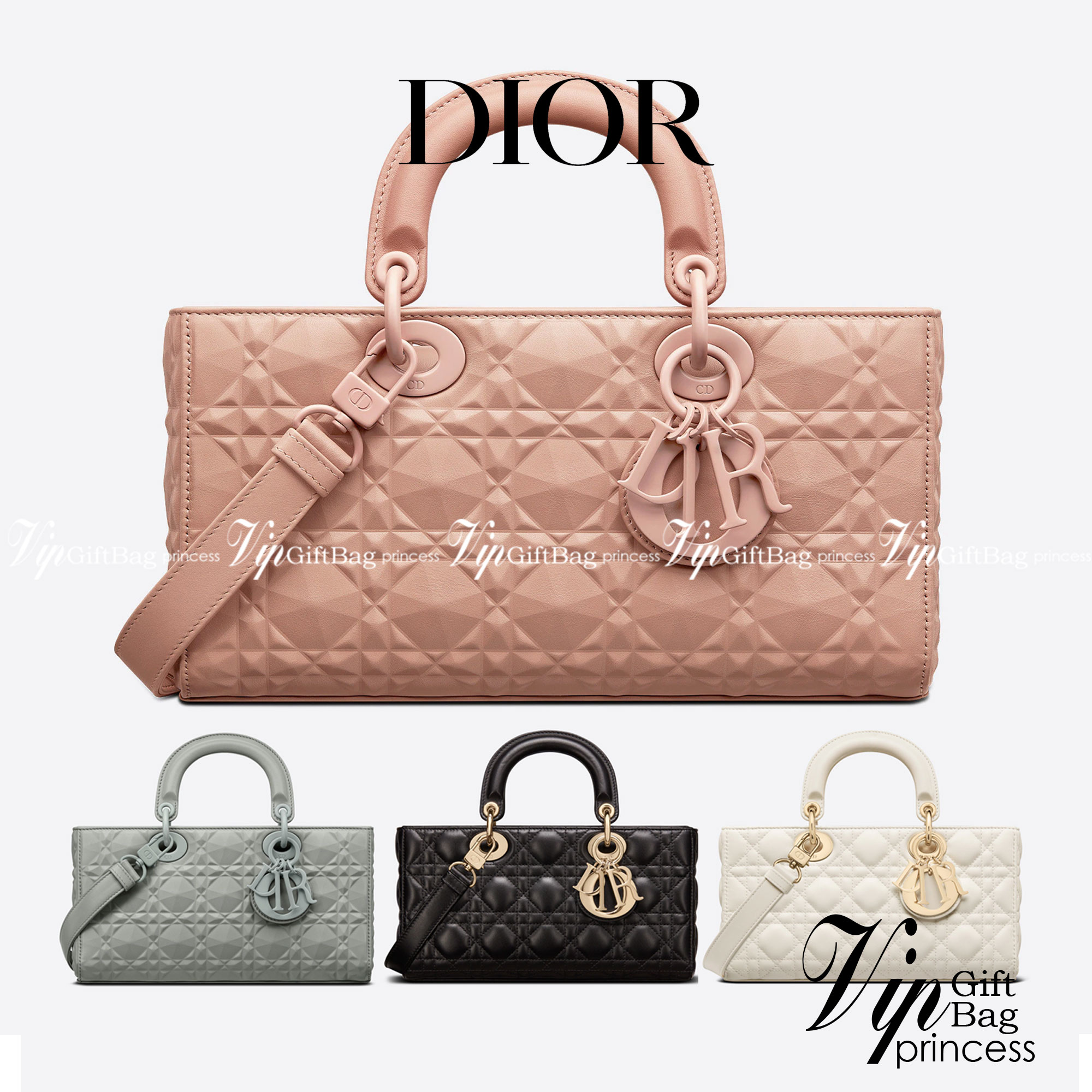 DIOR LADY D-JOY BAG Cannage Calfskin with Diamond Motif / CD LADY D-JOY BAG ดีไซน์ใหม่ อัพเลเวลความหรู กับกระเป๋าสะพายข้างที่รอบนี้ดีไซน์รูปทรงโฉมใหม่ ใช้งานง่ายขึ้น