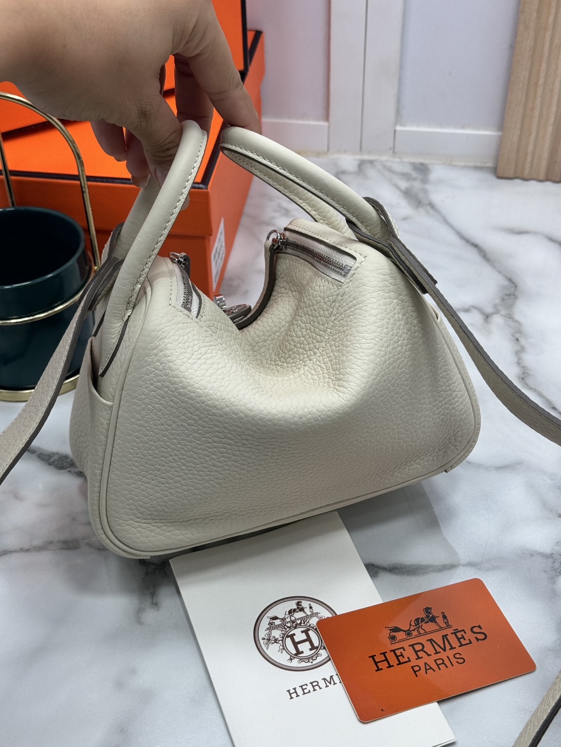 ORI หนังแท้ | HERMES lindy 19cm กระเป๋าสะพาย นิยามความหรูหราระดับมาสเตอร์พีช 🤍 สินค้าเกรดออริจินอล หนังแท้