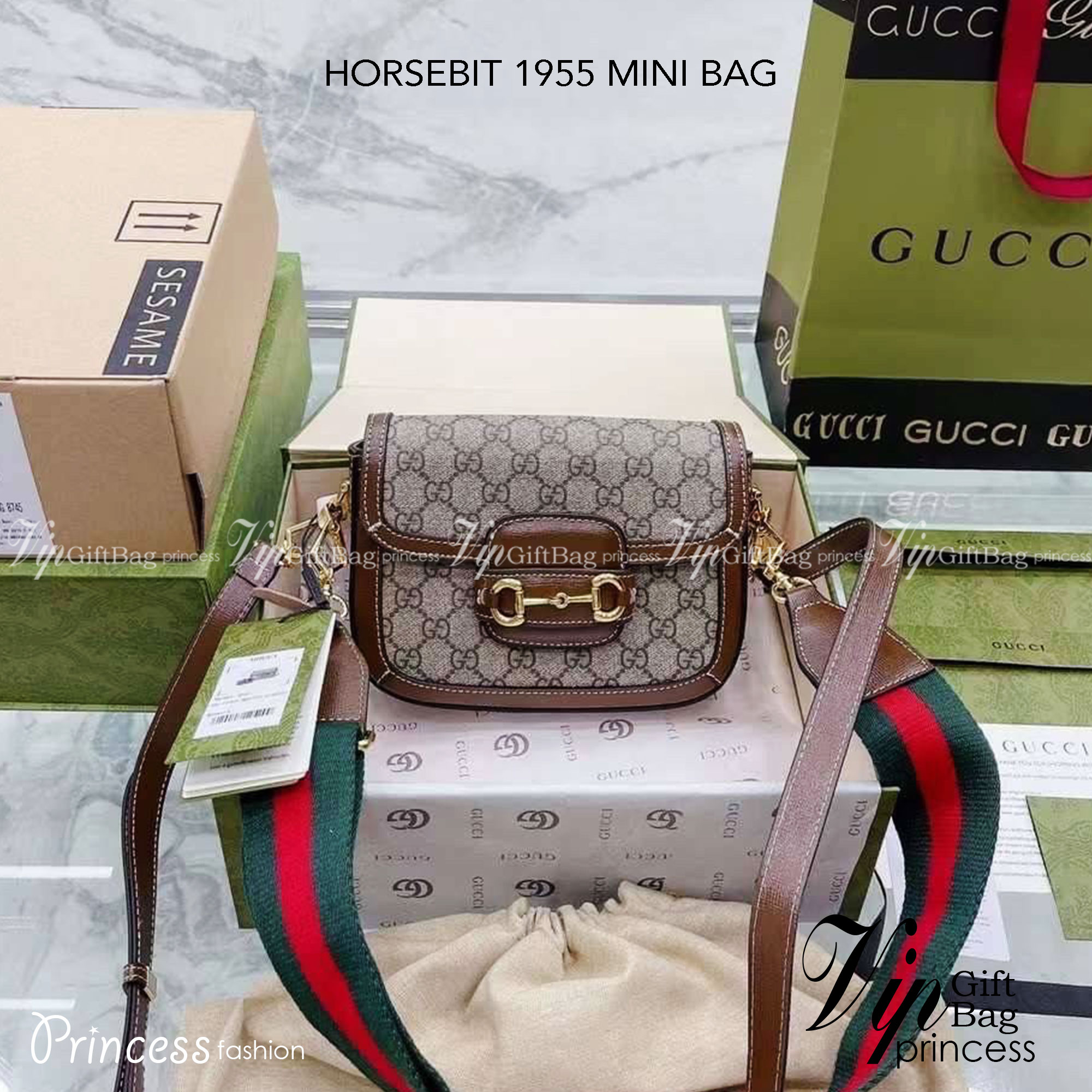 GUCCI HORSEBIT 1955 MINI BAG เกรดออริจินอล กระเป๋าสะพาย crossbody รุ่นฮิต สุดหรูหรา คลาสสิค จุของสำคัญได้เยอะ มาพร้อมสายสะพายยาว 2 เส้น สามารถ ปรับระดับได้ ถอดออกได้ รุ่นนี้ใช้งานดีมาก บอกต่อกันถึงที่สุด ใช้ได้ทุกโอกาส เป็นอีกรุ่นที่โดดเด่นมากๆ